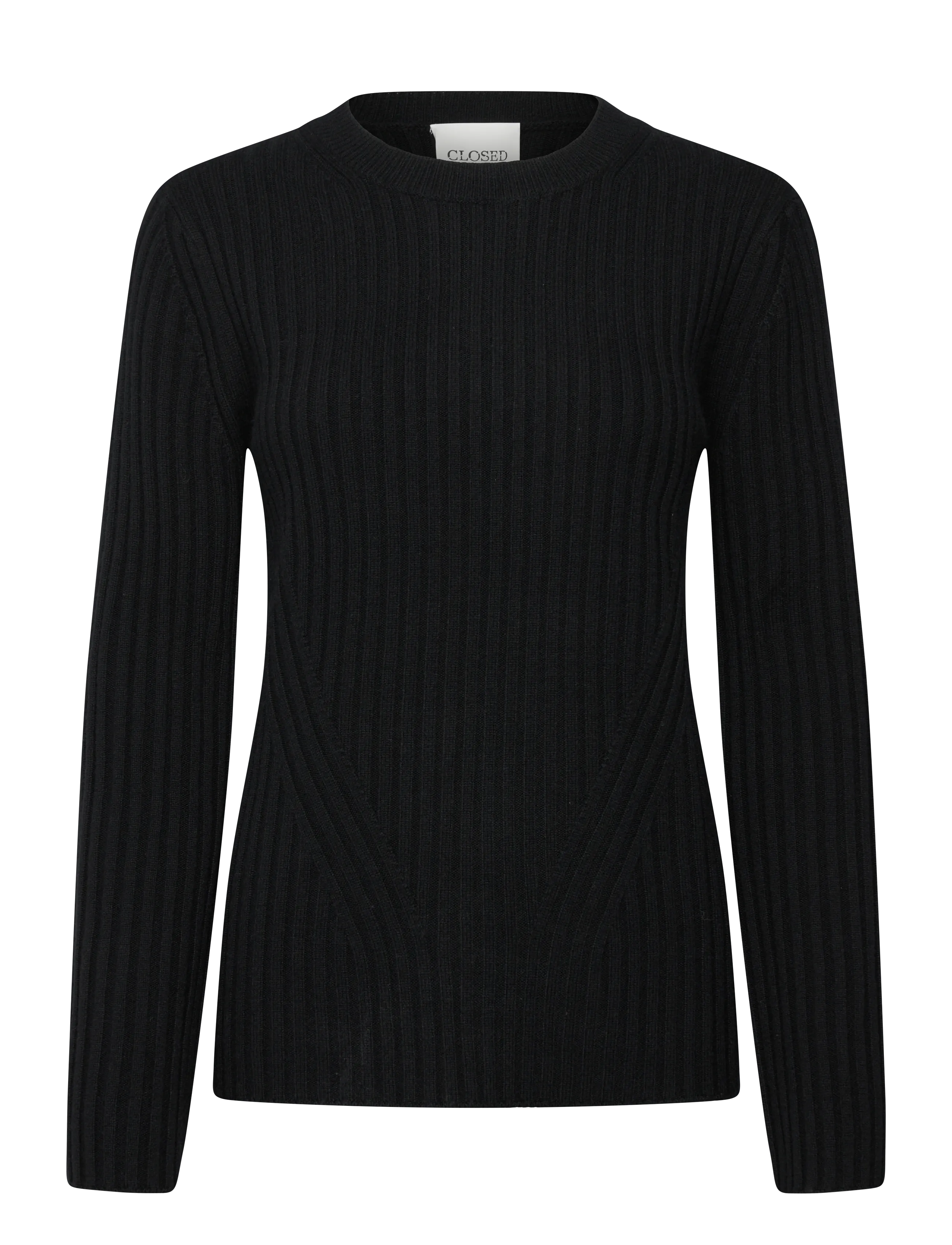 Closed CREW NECK LONG SLEEVE KNITS - Sweaters - BLACK / black