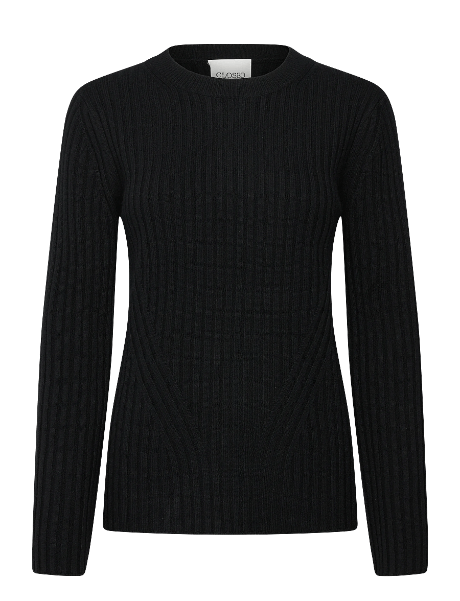 Closed - CREW NECK LONG SLEEVE KNITS - kaschmir - black - 0
