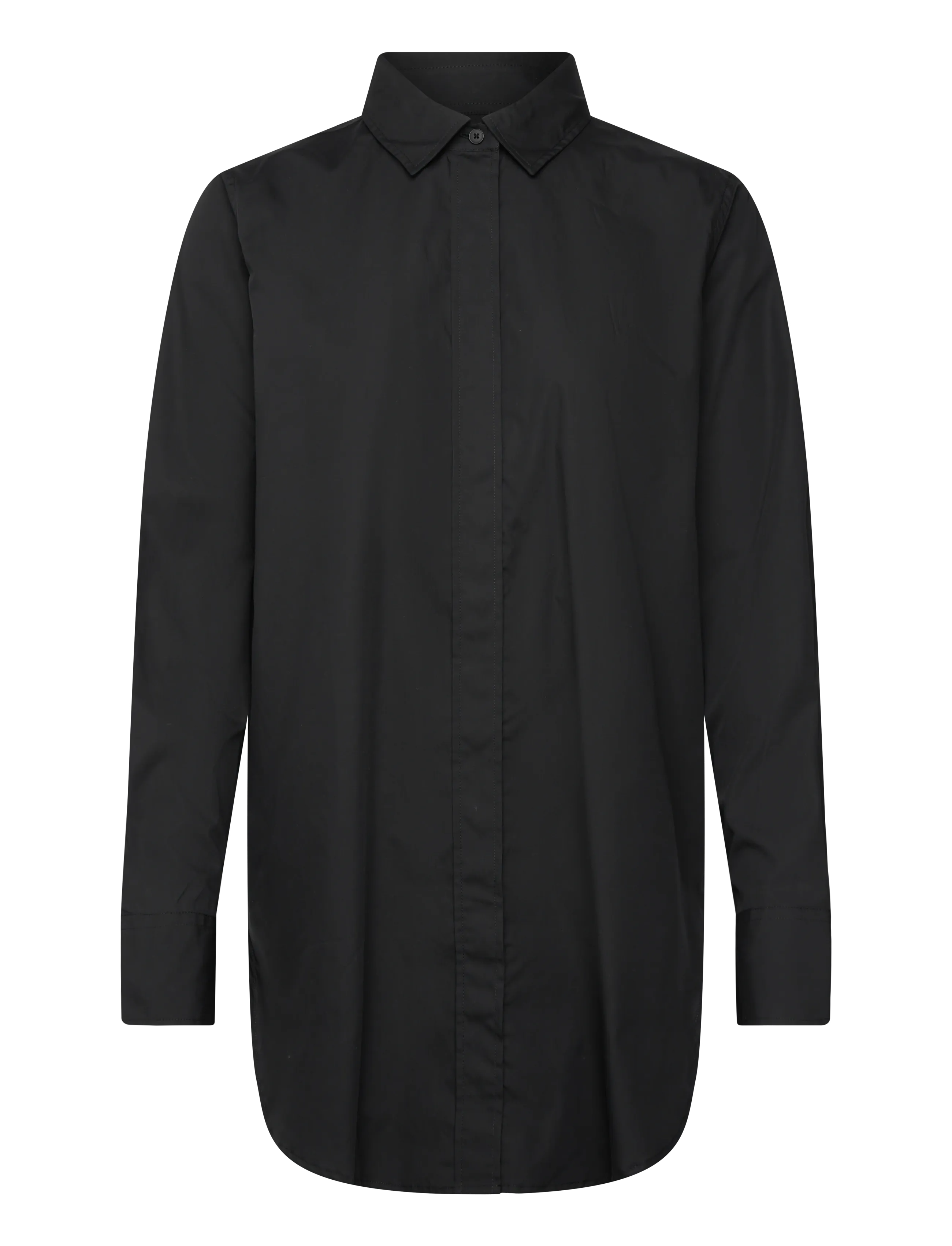 Closed Fitted Long Blouse Shirts & Blouses, Kvinder, Lang Bluse, Sort, Str: XS