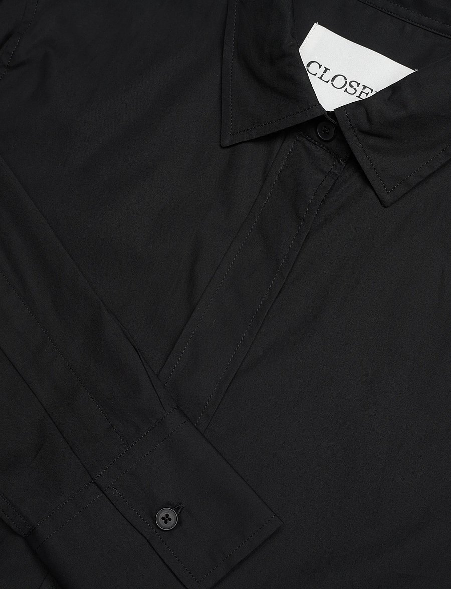Closed - FITTED LONG BLOUSE SHIRTS & BLOUSES - džinsa krekli - black - 4