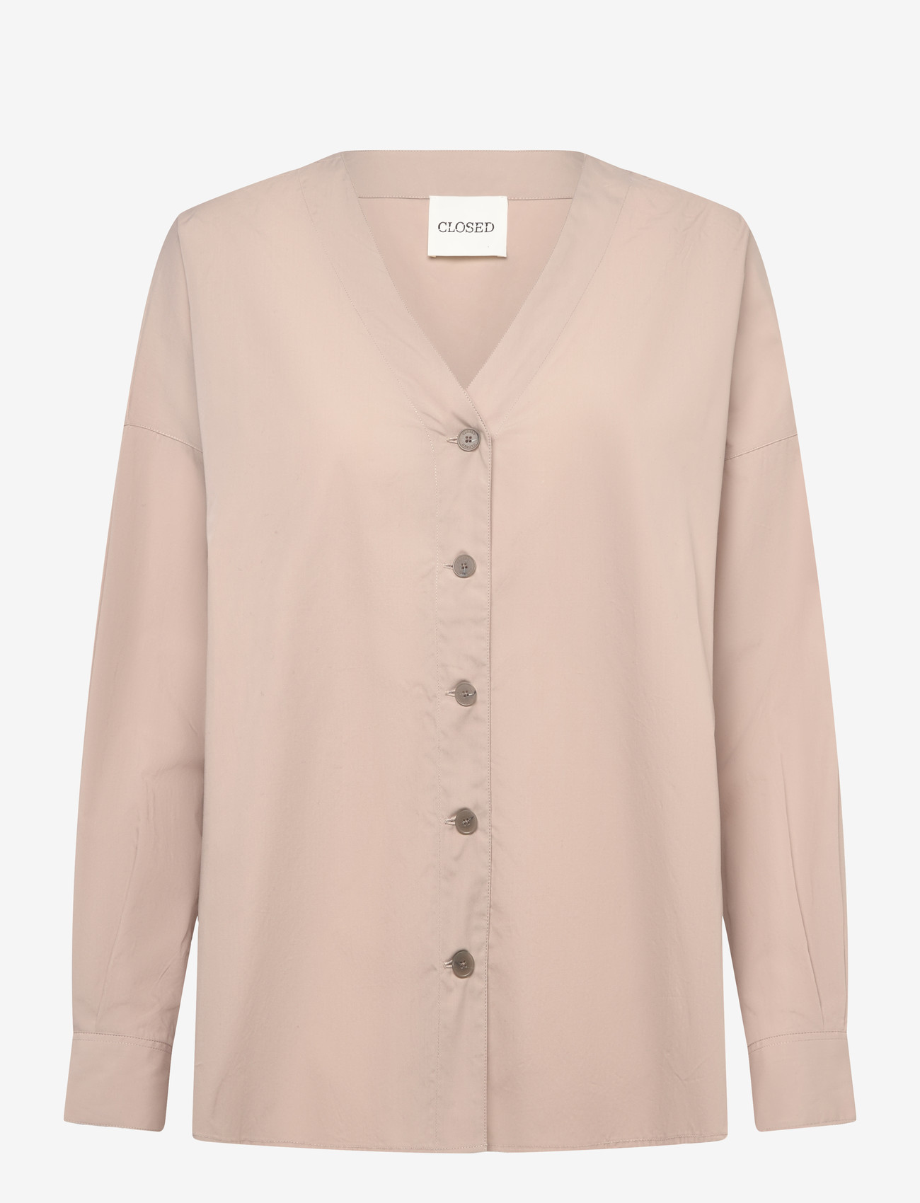 Closed - NO COLLAR BLOUSE SHIRTS & BLOUSES - pitkähihaiset paidat - plaster beige - 0