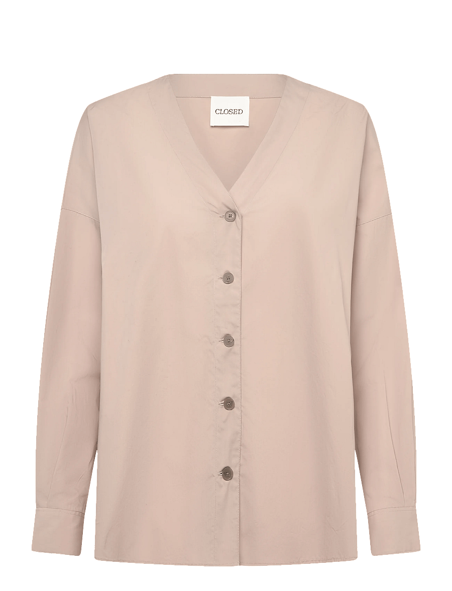 Closed - NO COLLAR BLOUSE SHIRTS & BLOUSES - denimskjorter - plaster beige - 0