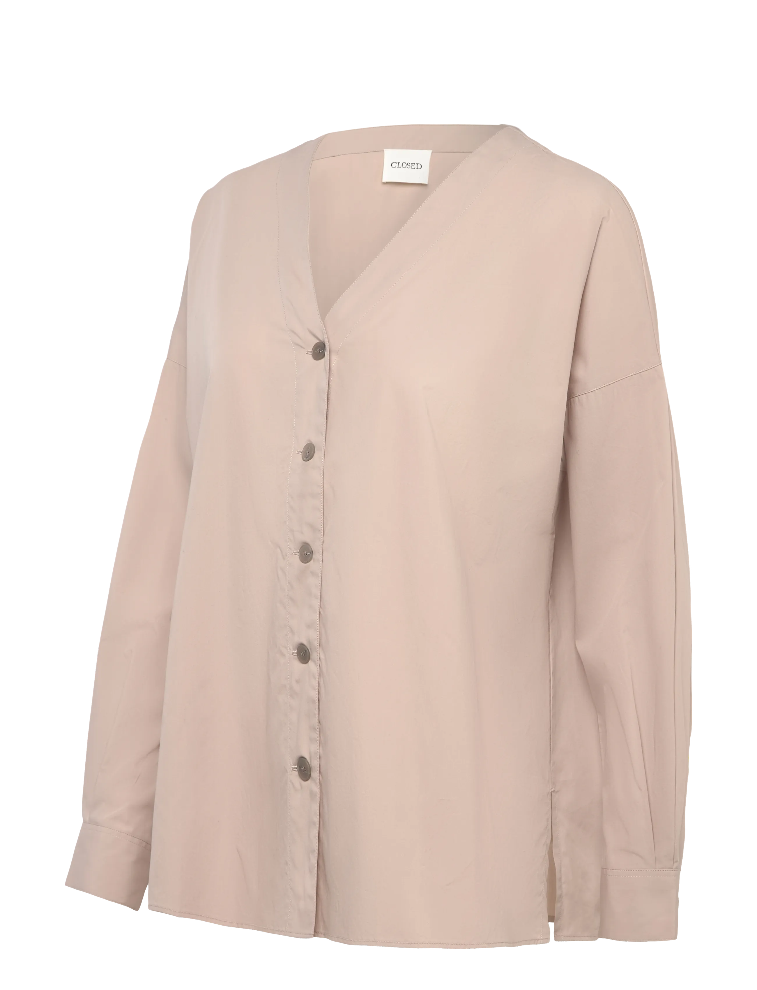 Closed - NO COLLAR BLOUSE SHIRTS & BLOUSES - langærmede bluser - plaster beige - 2