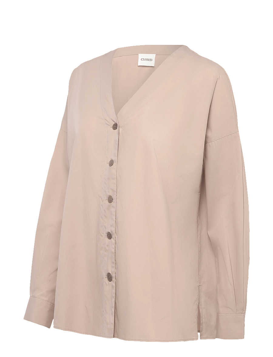 Closed - NO COLLAR BLOUSE SHIRTS & BLOUSES - denimskjorter - plaster beige - 2