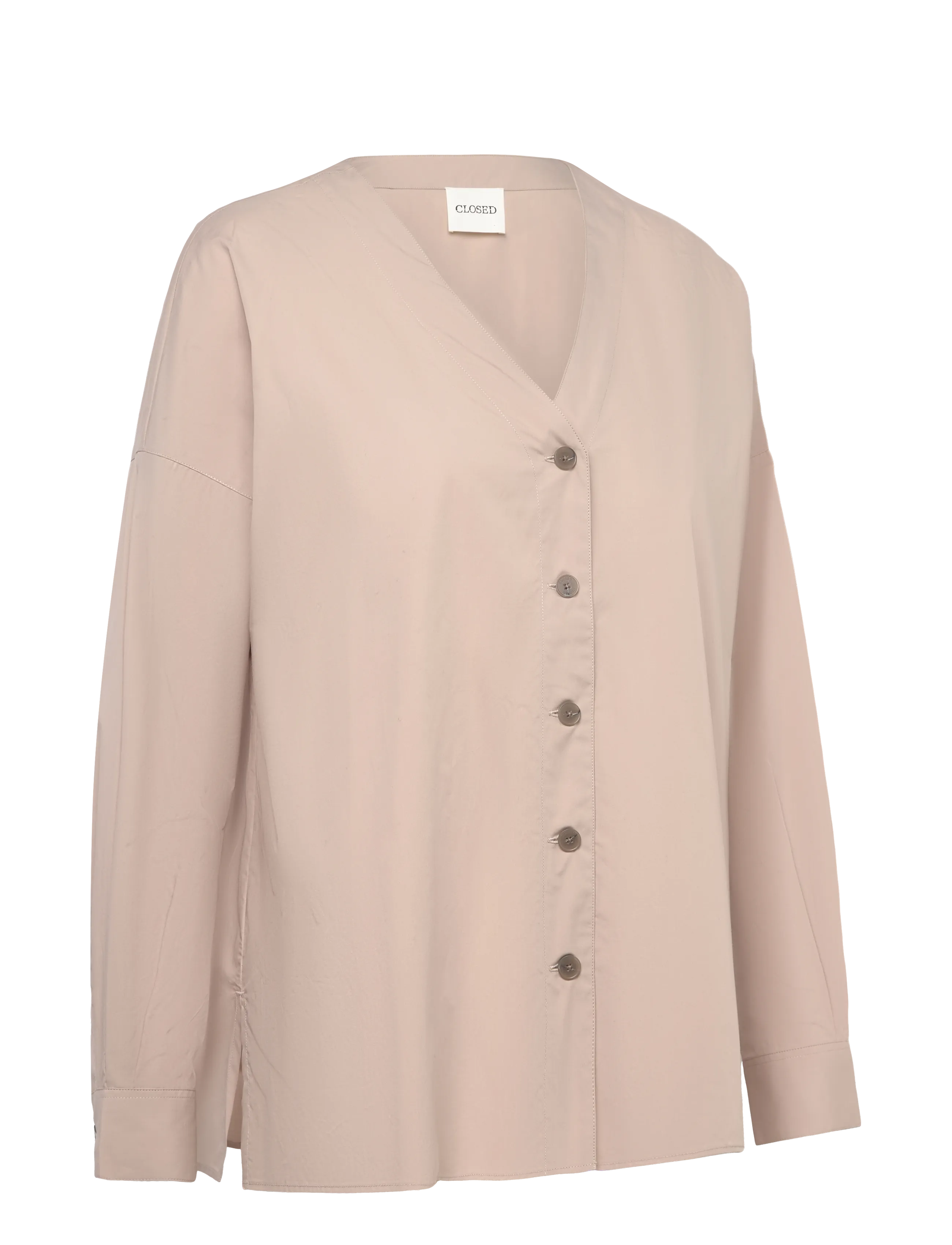 Closed - NO COLLAR BLOUSE SHIRTS & BLOUSES - langærmede bluser - plaster beige - 3