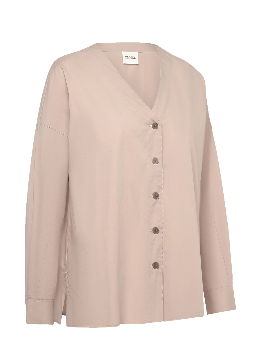 Closed - NO COLLAR BLOUSE SHIRTS & BLOUSES - denimskjorter - plaster beige - 3
