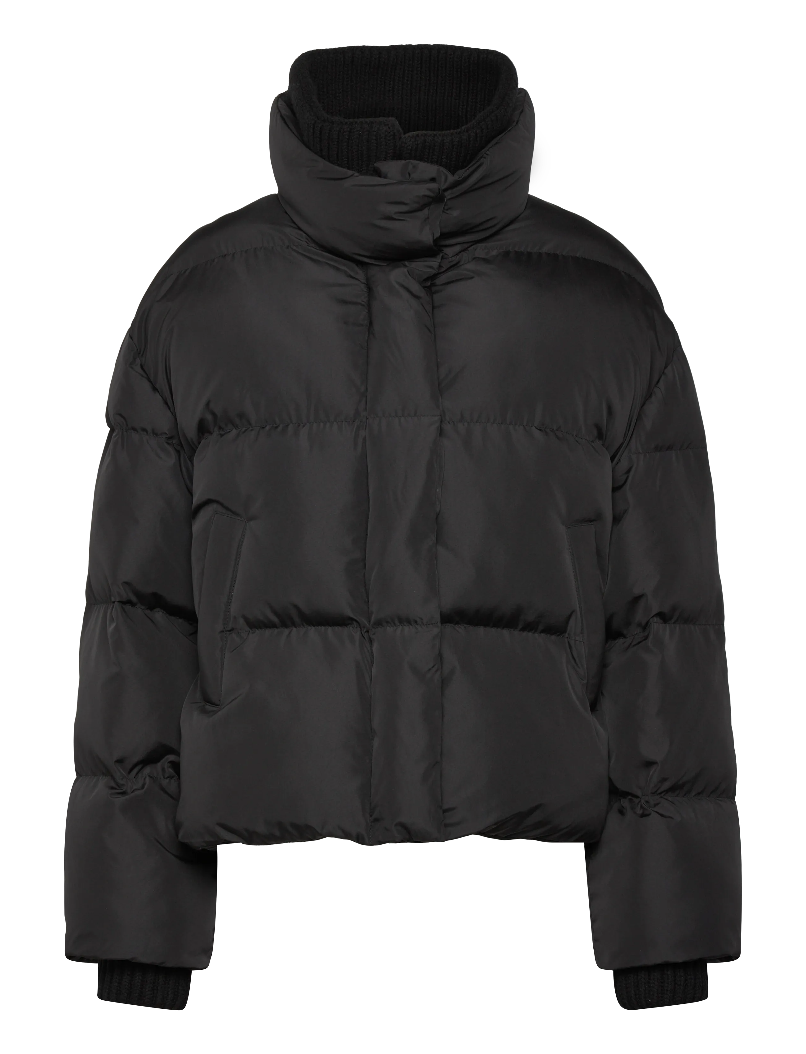 CROPPED PUFFER JACKET JACKETS & COATS - BLACK