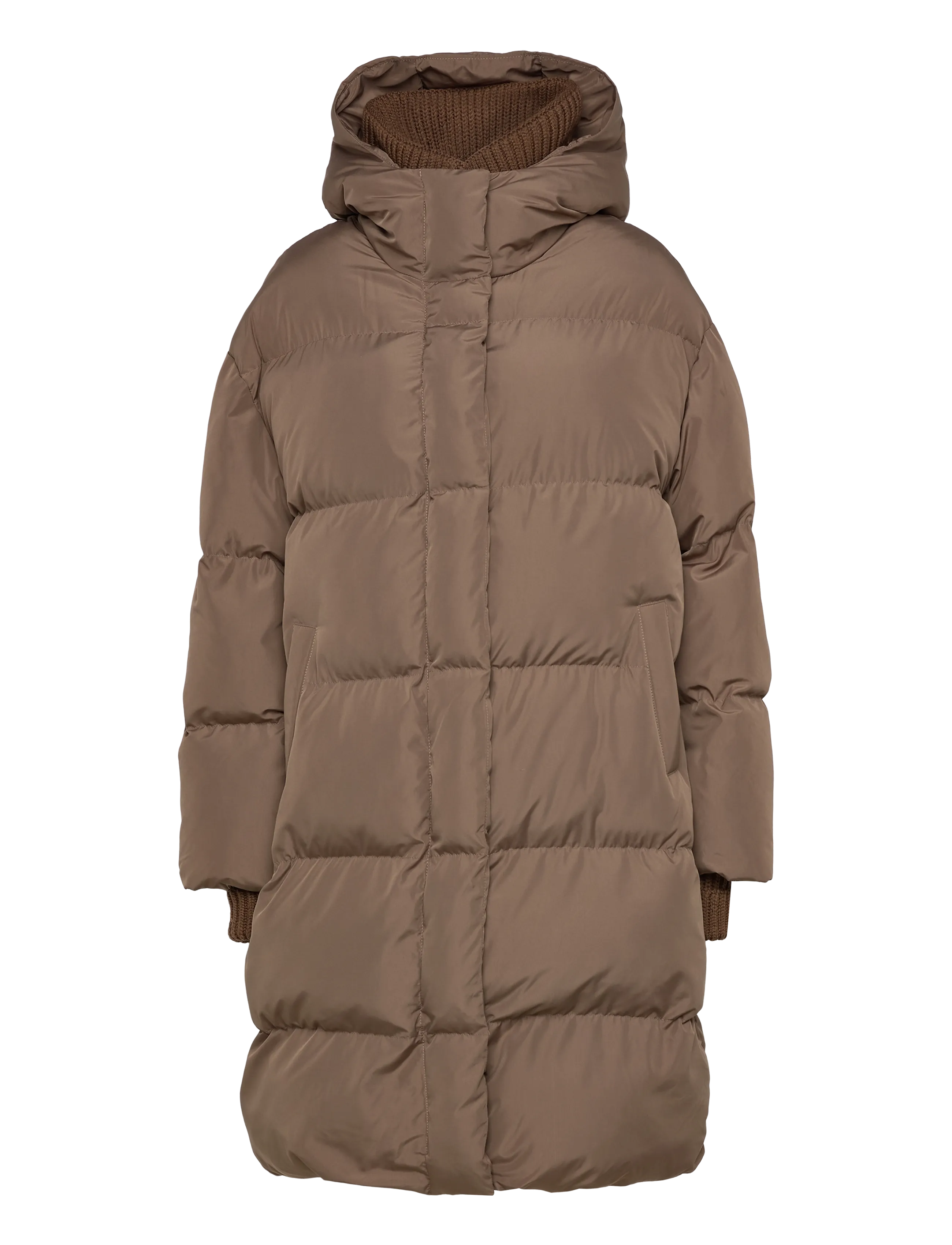 Closed Puffer Coat Jackets & Coats, M, Brown, Frakker > Vatterede Frakker, Dame