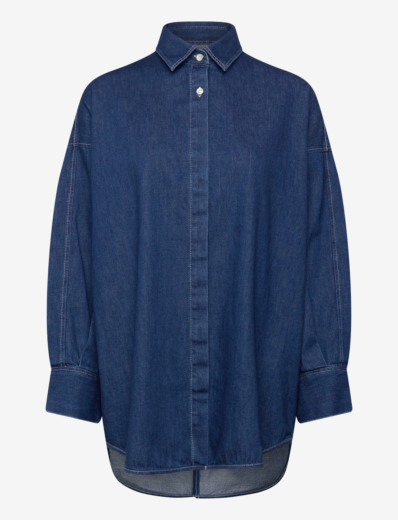 Closed - OPEN BACK BLOUSE SHIRTS & BLOUSES - denimskjorter - dark blue - 0