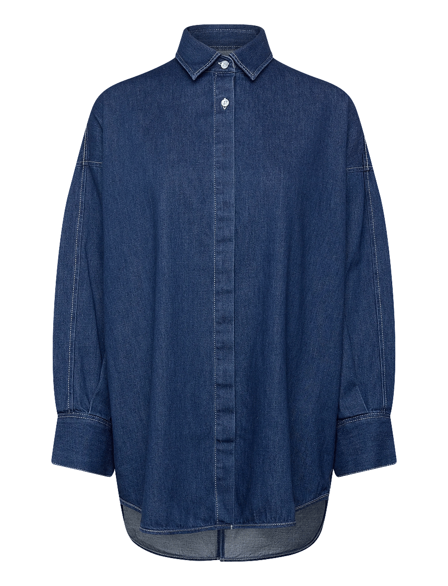 Closed - OPEN BACK BLOUSE SHIRTS & BLOUSES - teksasärgid - dark blue - 0