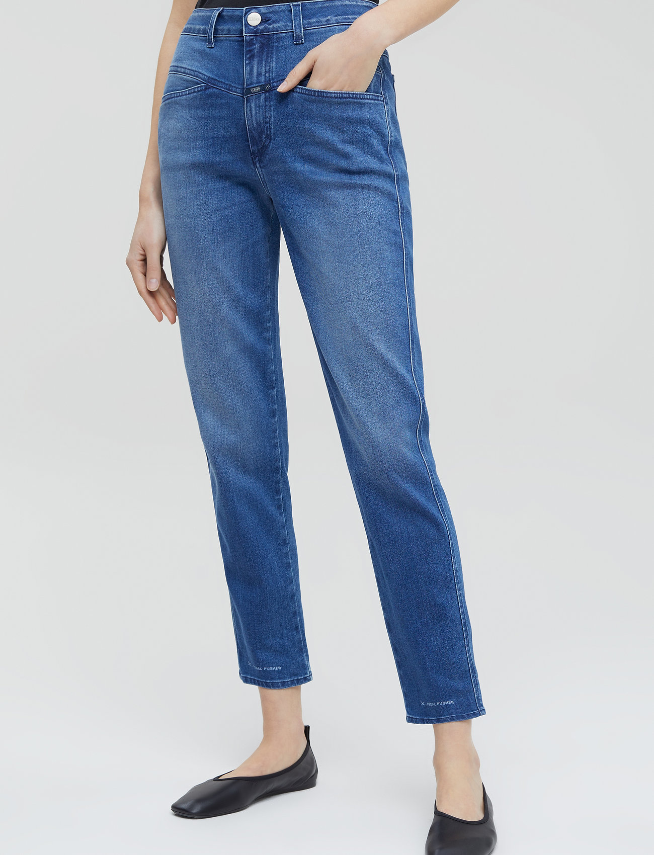 Closed PEDAL PUSHER JEANS MID BLUE - Kläder - MID BLUE / blue