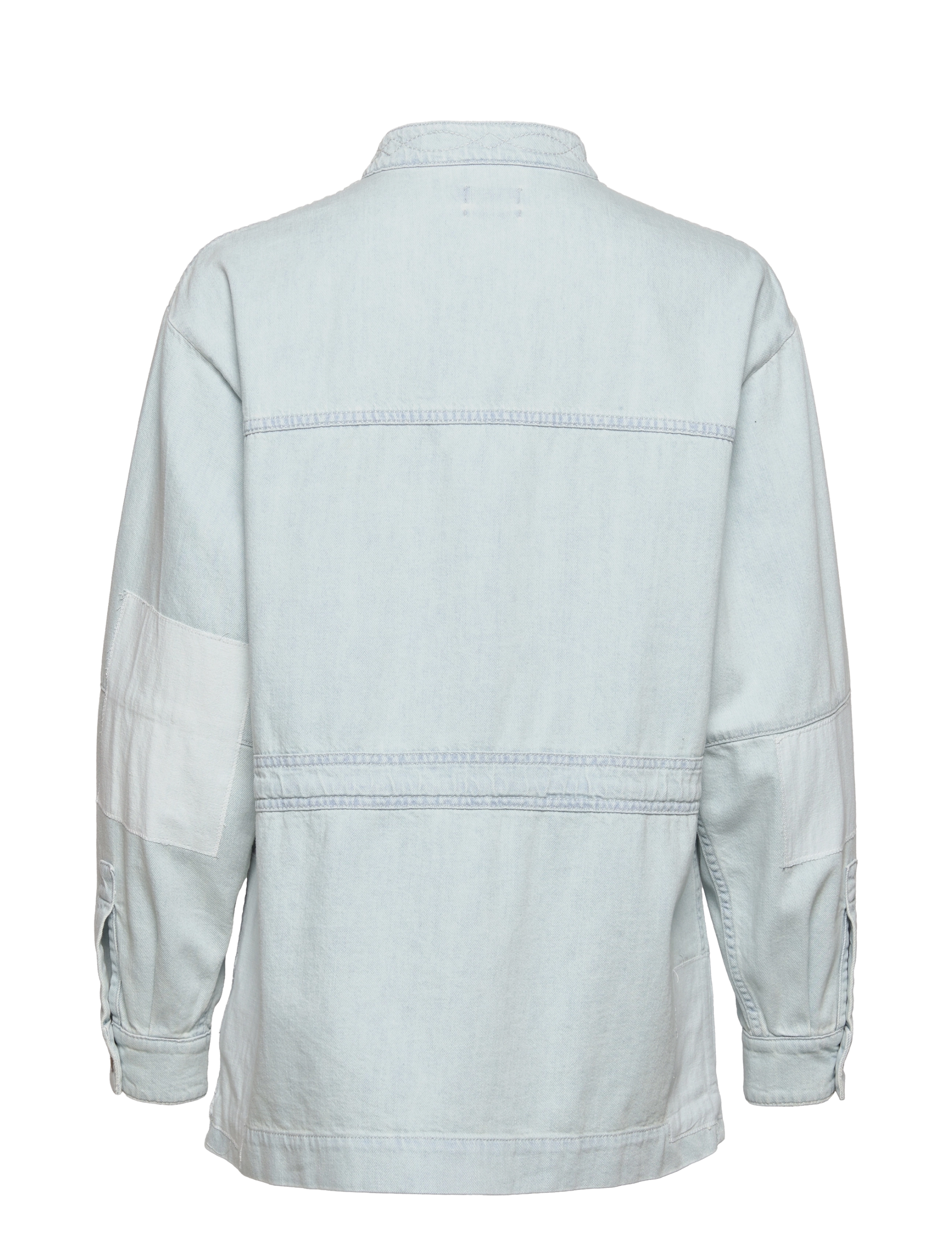 Closed - denim patchwork overshirt - kvinder - light blue - 1