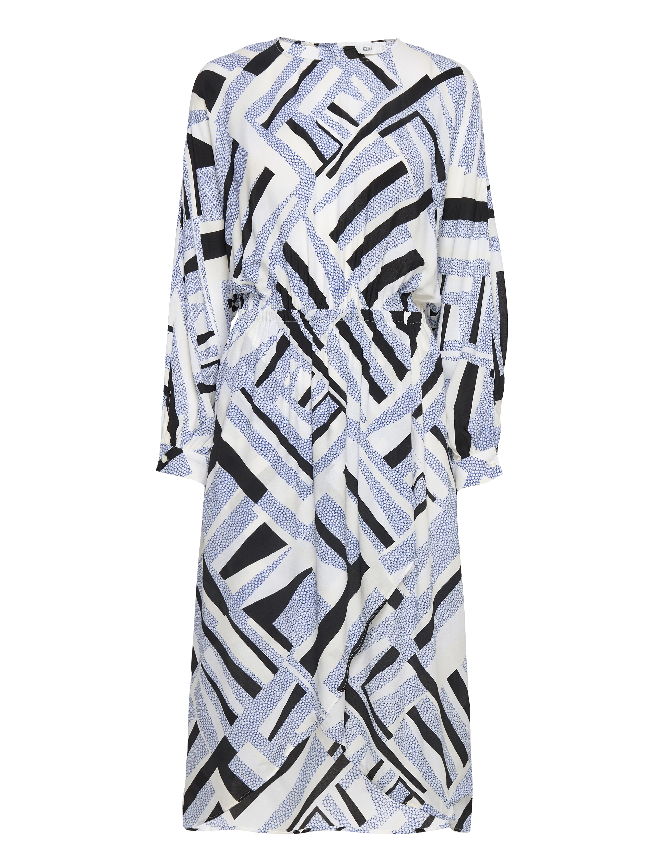 Closed Gathered Dress Galaxy Blue, S, Dresses, Mehrfarbig/gemustert - Knee-length & Midi, Frauen
