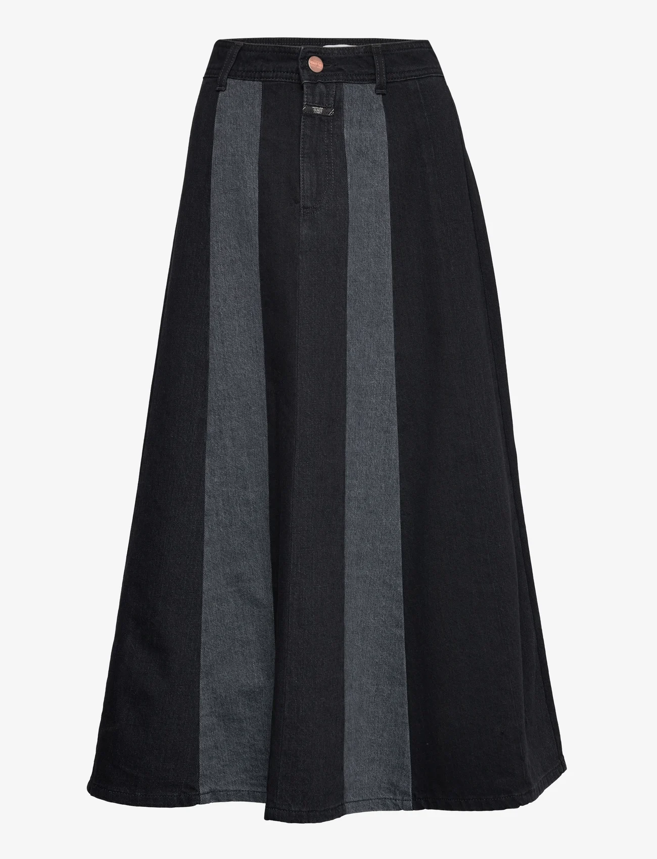 Closed - long a-line skirt - denimnederdele - dark grey - 0
