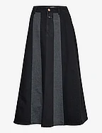 long a-line skirt - DARK GREY