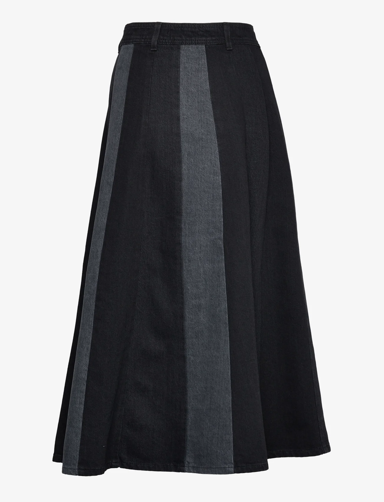 Closed - long a-line skirt - denimnederdele - dark grey - 1