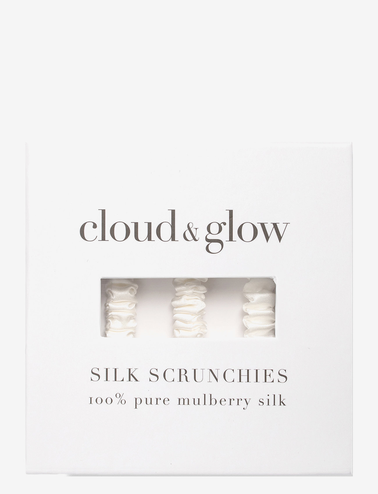 Cloud & Glow - Silk Scrunchies 1 cm White - scrunchies - creme white - 1