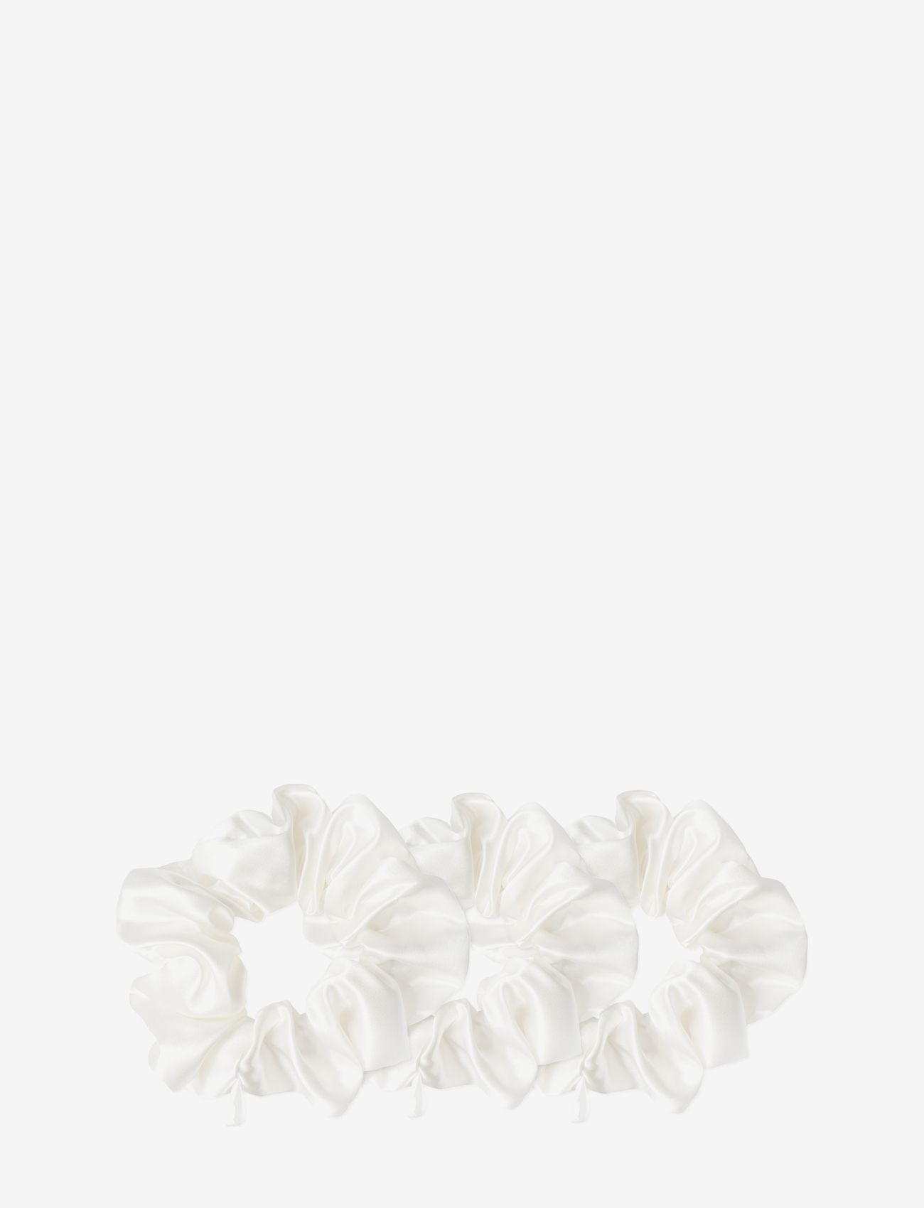 Cloud & Glow Silk Scrunchies 4 cm White - Hårsnoddar - CREME WHITE / white