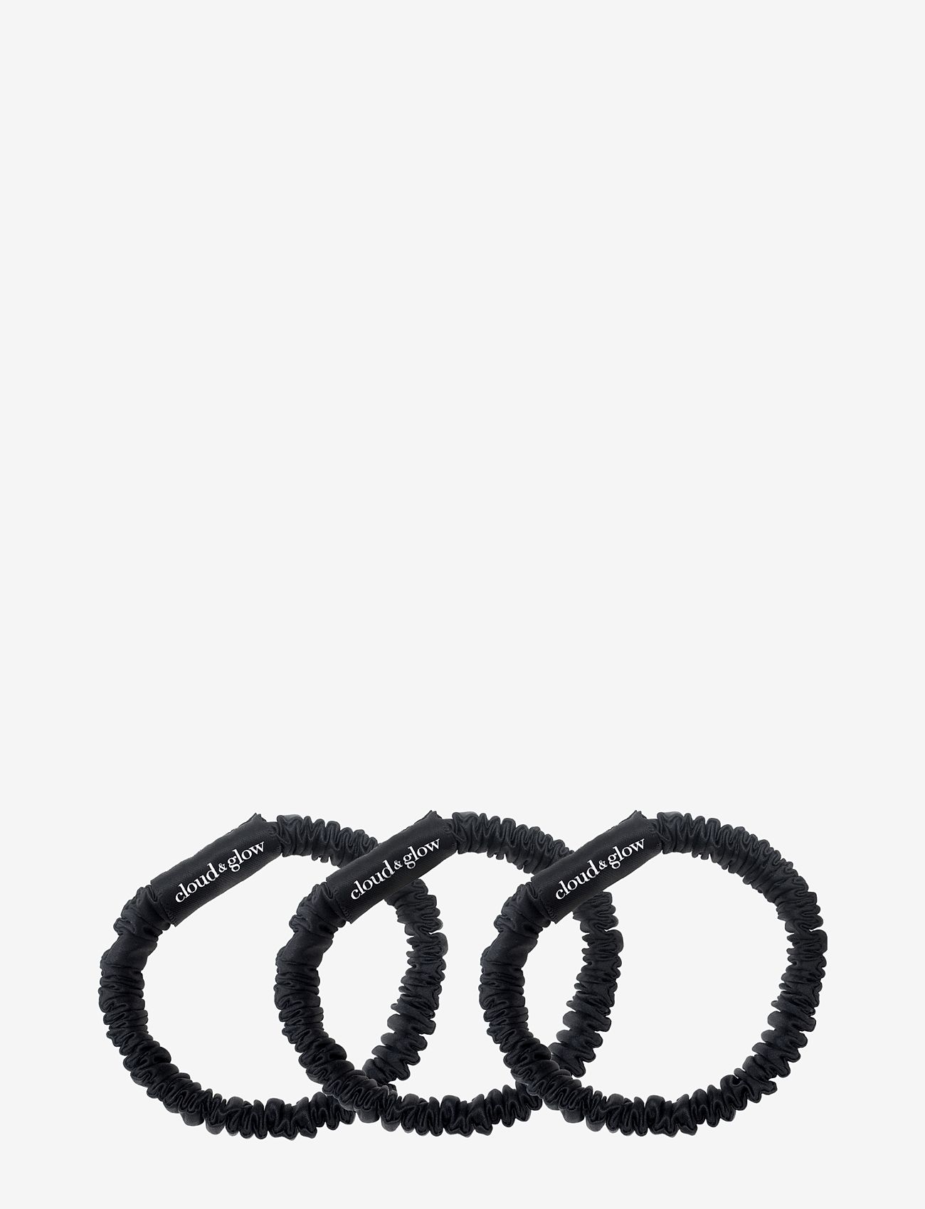 Cloud & Glow - Silk Scrunchies 1 cm Black - scrunchies - black - 0