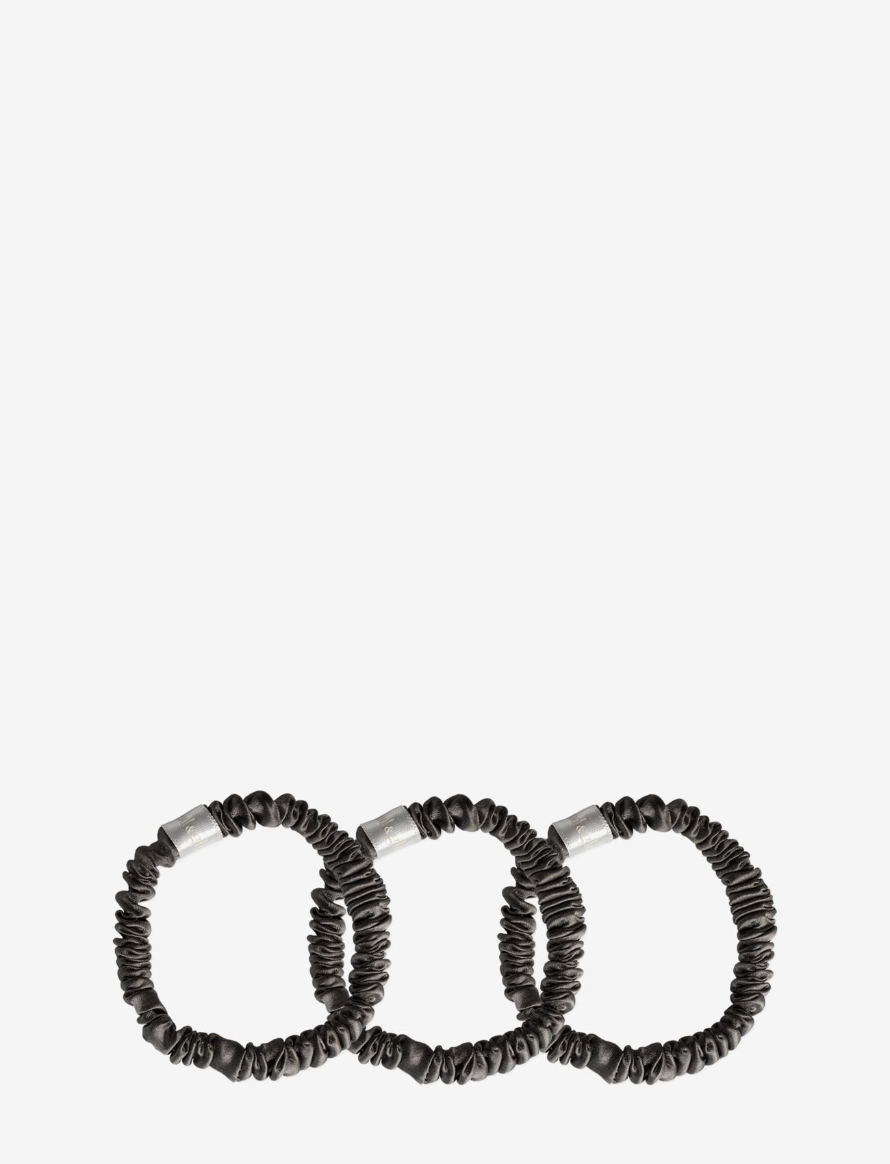 Cloud & Glow Silk Scrunchies 1 cm Charcoal - Cloud & Glow - CHARCOAL / green