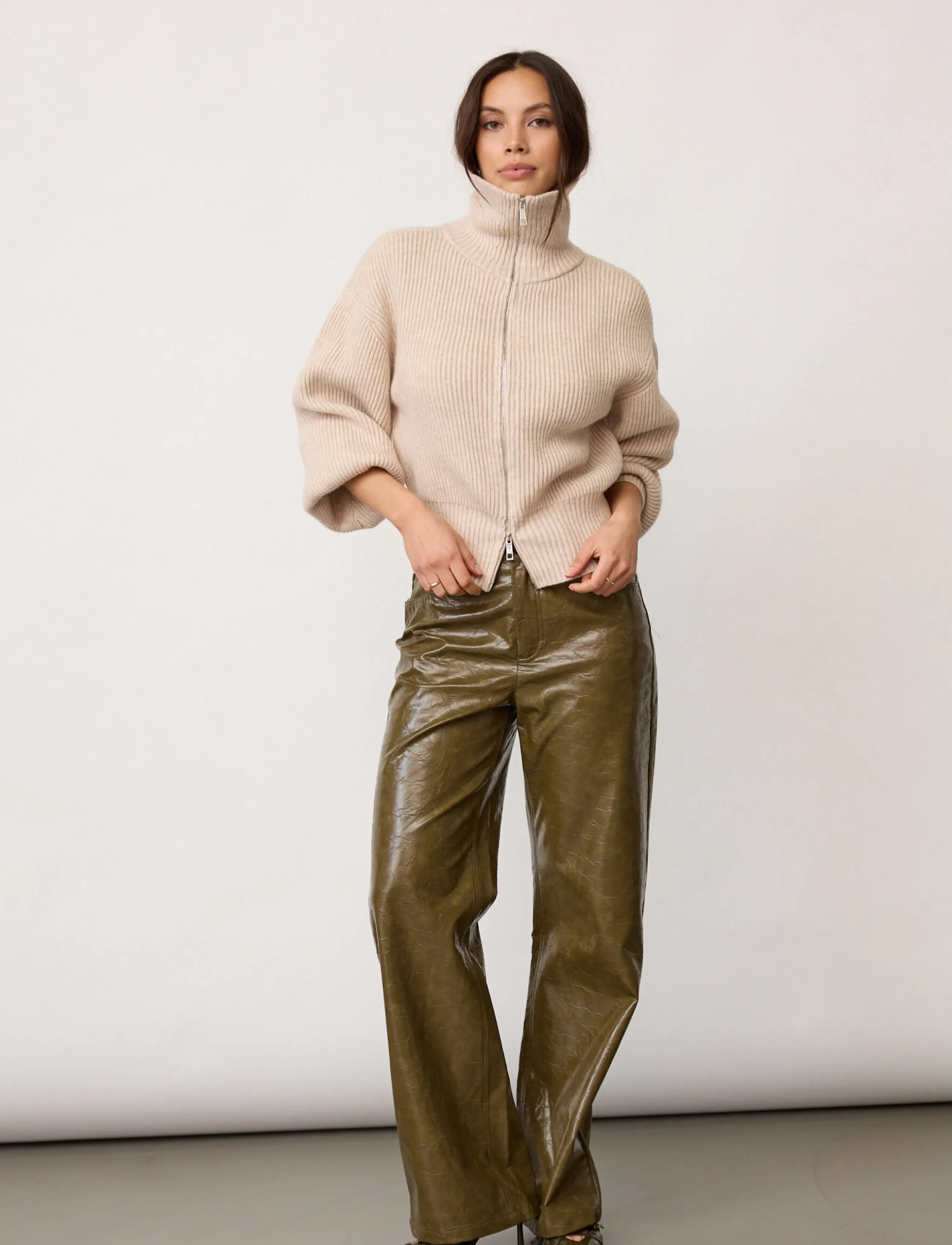 Co' Couture - RowCC Zip Knit Cardigan - creme - 4