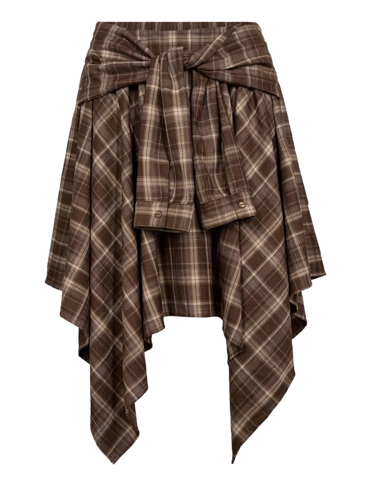 Co' Couture DagnyCC Check Tie Skirt - Co' Couture - BROWN / brown