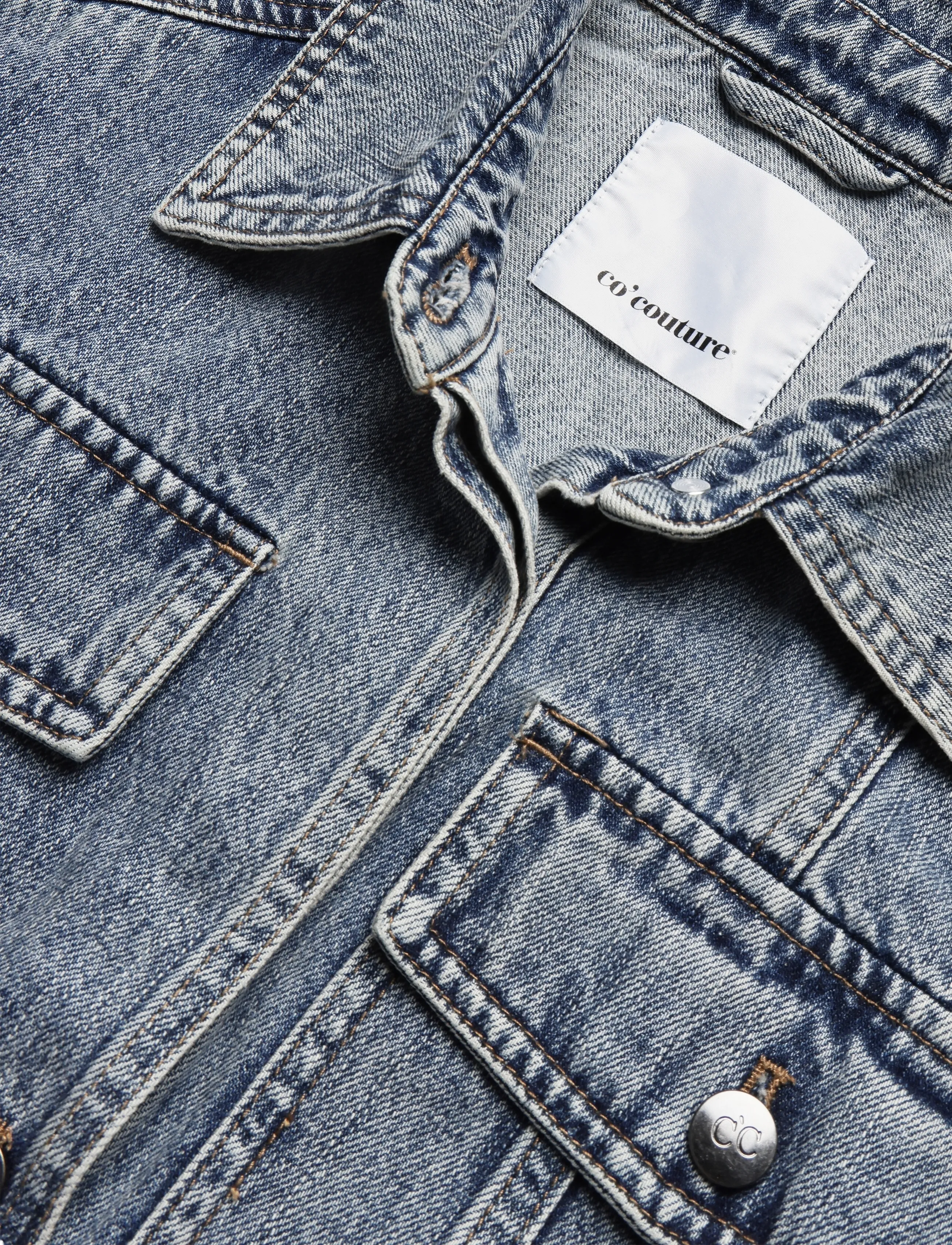 Co' Couture - DeniceCC Denim Jacket - spring jackets - bleach denim - 4