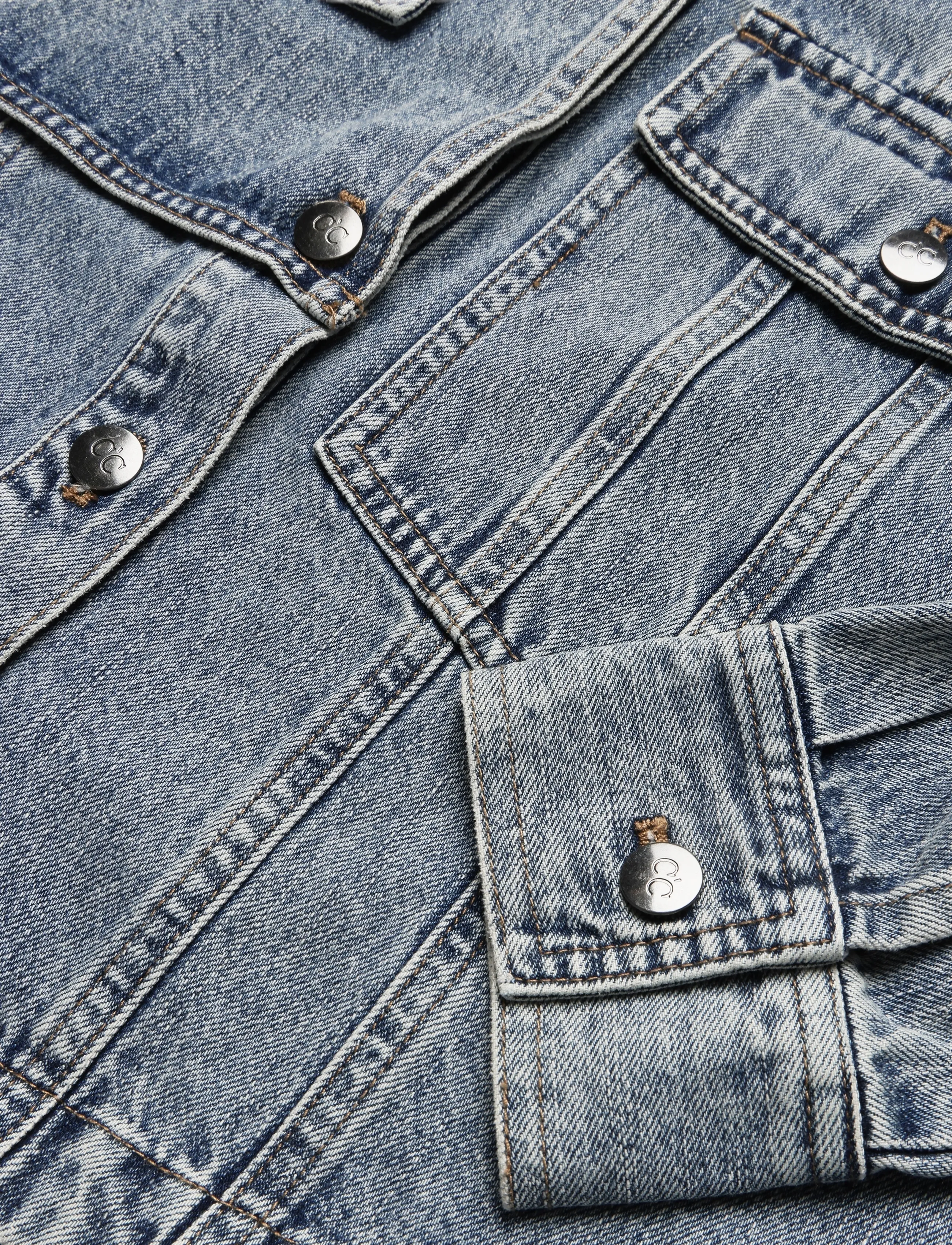 Co' Couture - DeniceCC Denim Jacket - spring jackets - bleach denim - 2