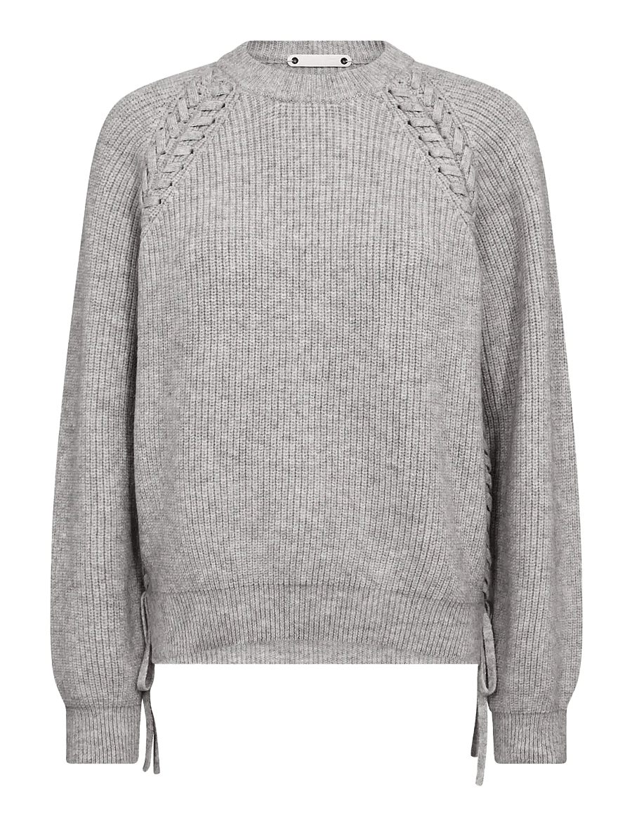 Co' Couture - RowCC Braid String Knit - kampsunid - grey melange - 0