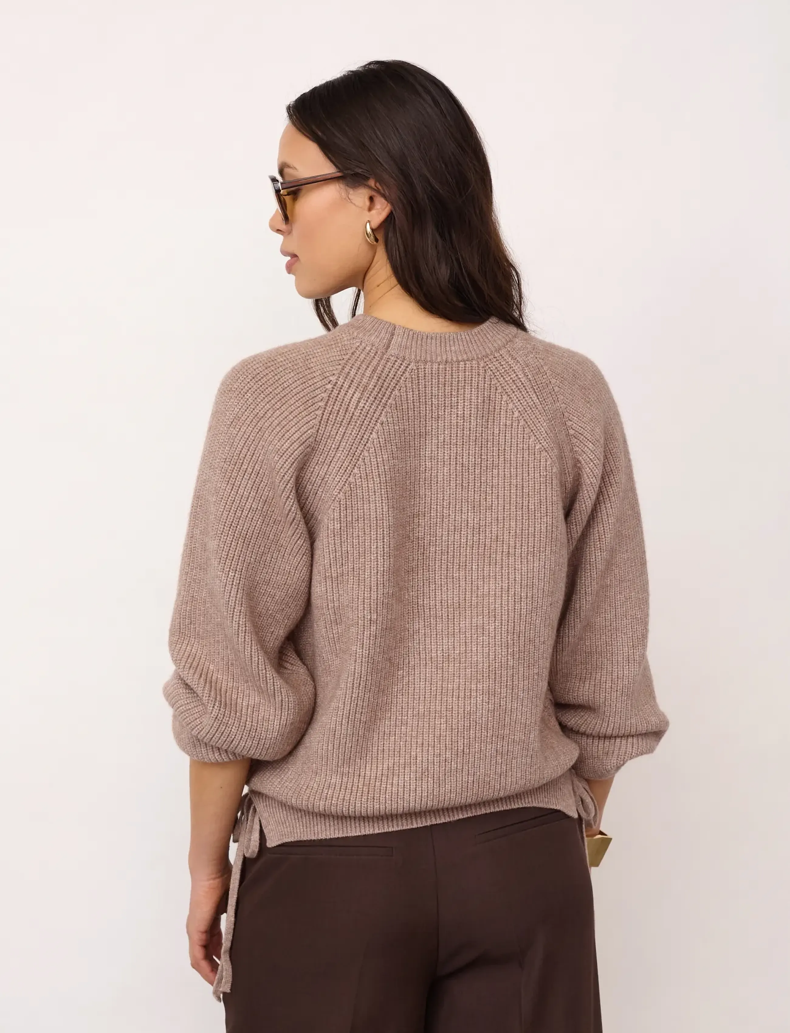 Co' Couture - RowCC Braid String Knit - stickade tröjor - mink - 4