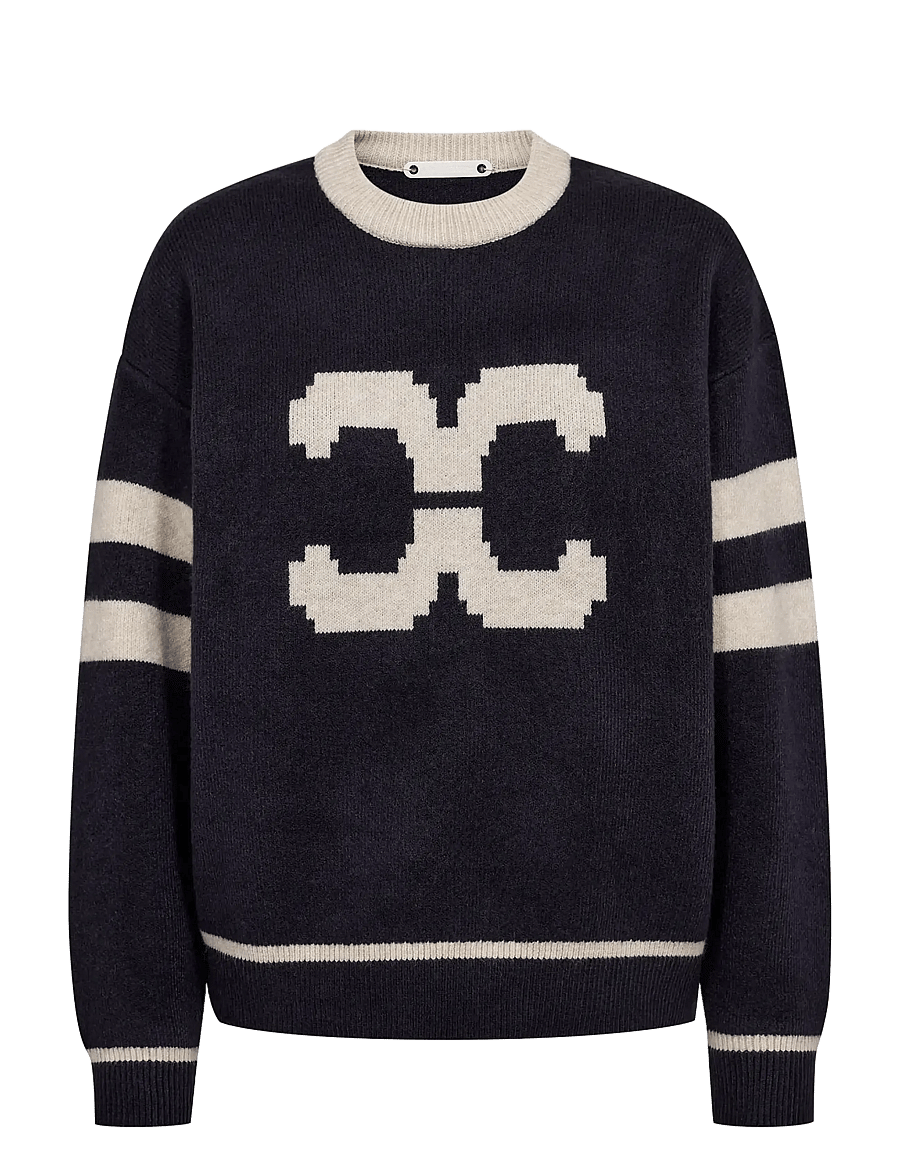 Co' Couture - RowCC Coco Logo Knit - stickade tröjor - navy - 1