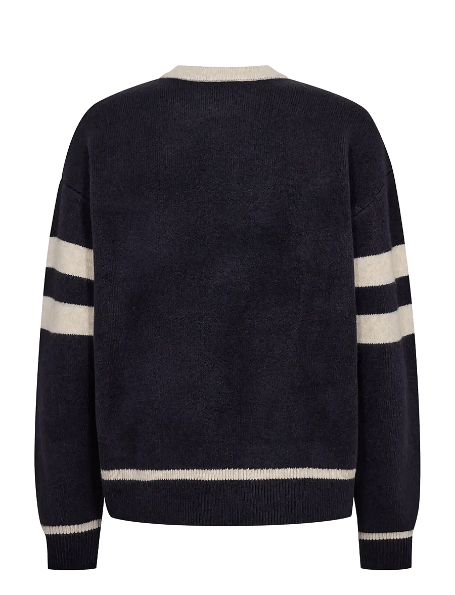 Co' Couture - RowCC Coco Logo Knit - stickade tröjor - navy - 2
