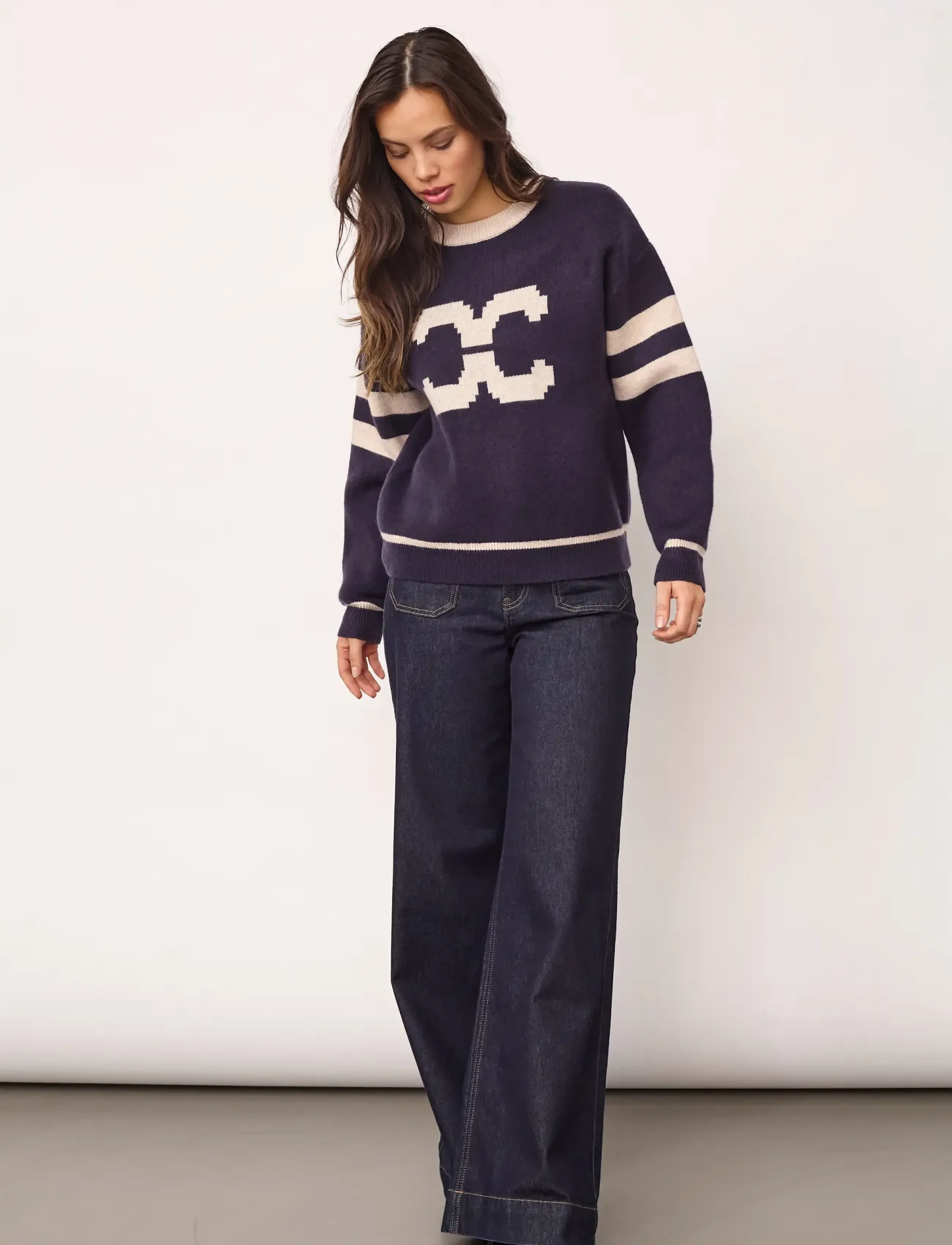 Co' Couture - RowCC Coco Logo Knit - jumpers - navy - 0