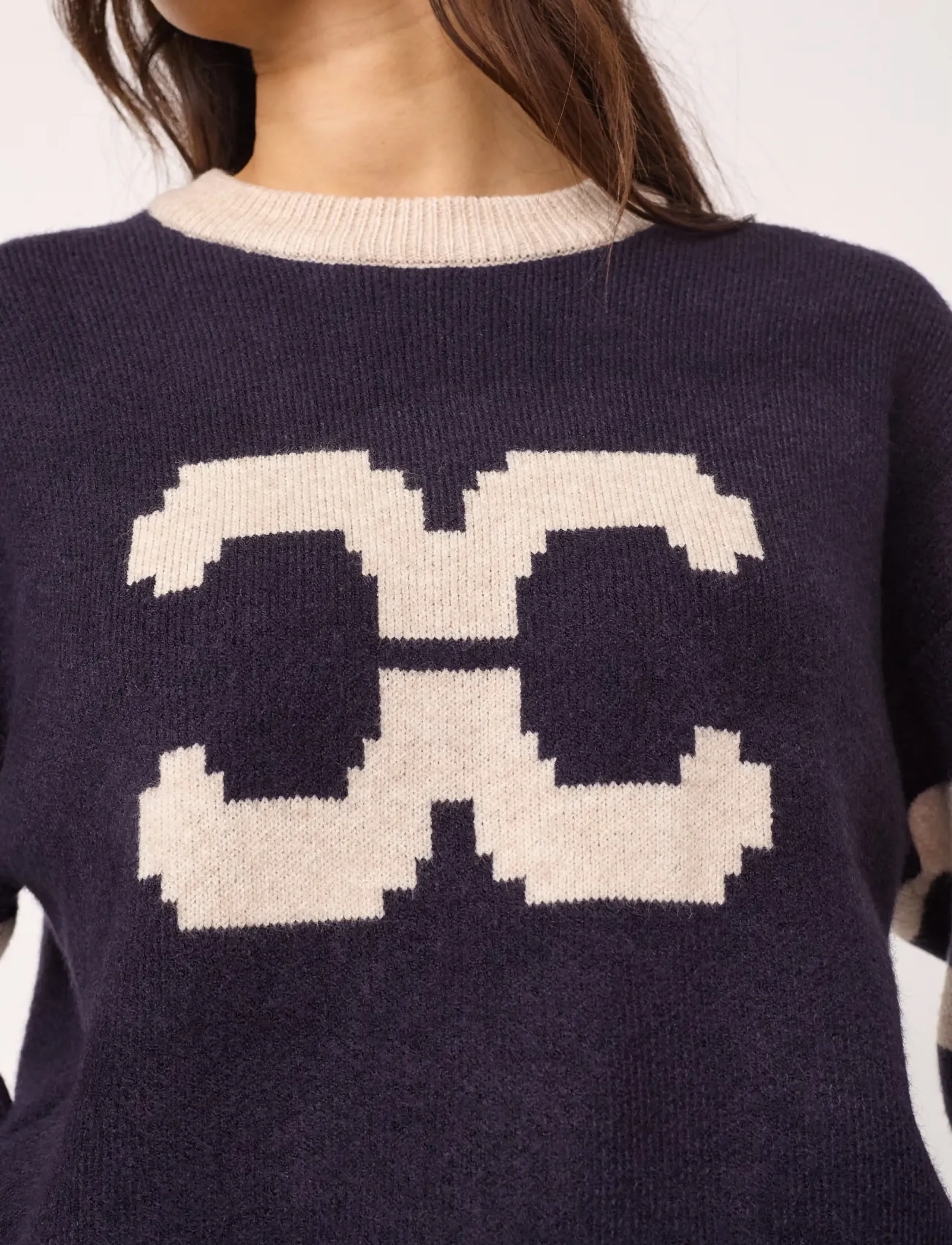 Co' Couture - RowCC Coco Logo Knit - jumpers - navy - 5