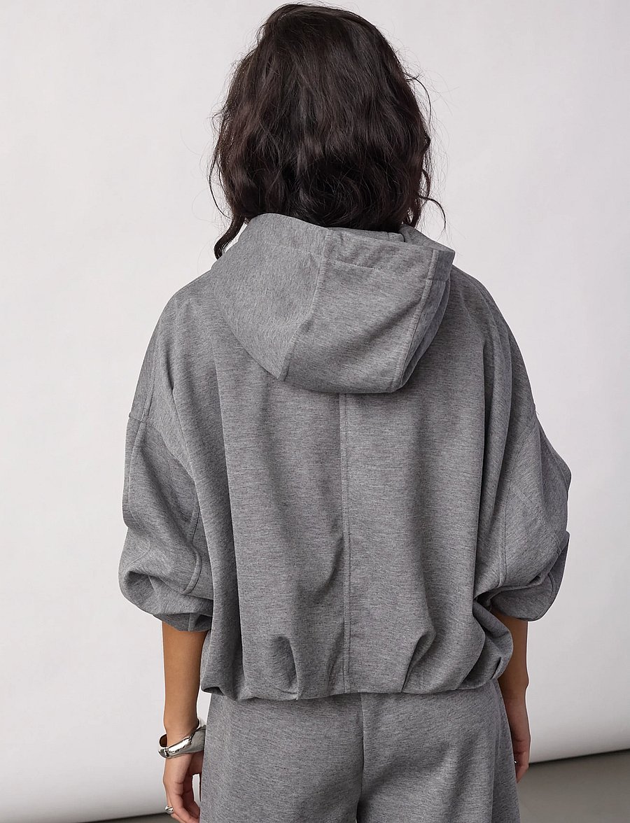 Co' Couture - LanceCC Balloon Hoodie - mid grey melange - 4
