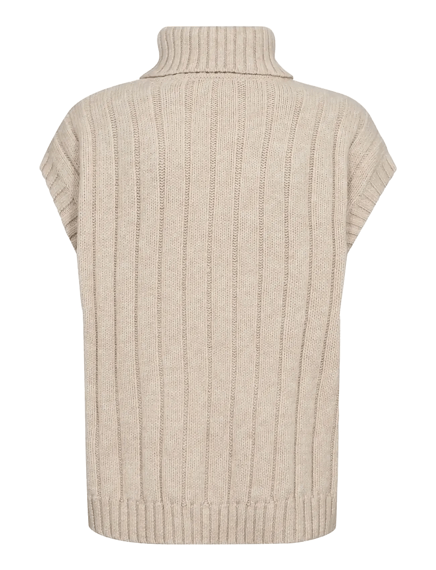 Co' Couture - 32222 RowCC Oversize Cable Knit Vest - stickade västar - creme - 2