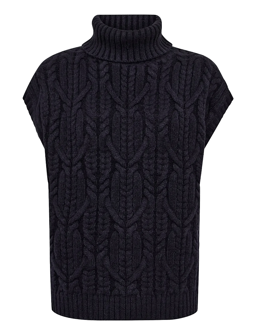 Co' Couture - 32222 RowCC Oversize Cable Knit Vest - strickwesten - navy - 1