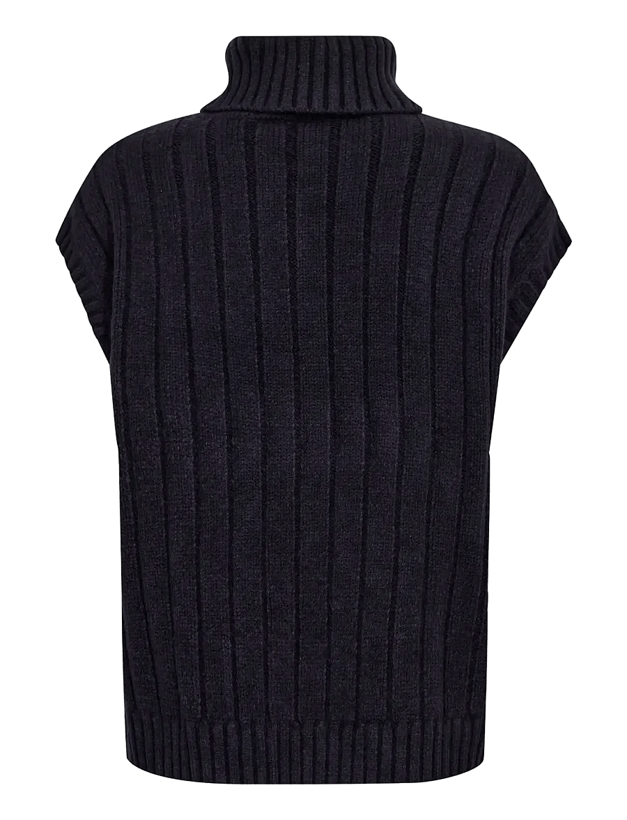 Co' Couture - 32222 RowCC Oversize Cable Knit Vest - strickwesten - navy - 2