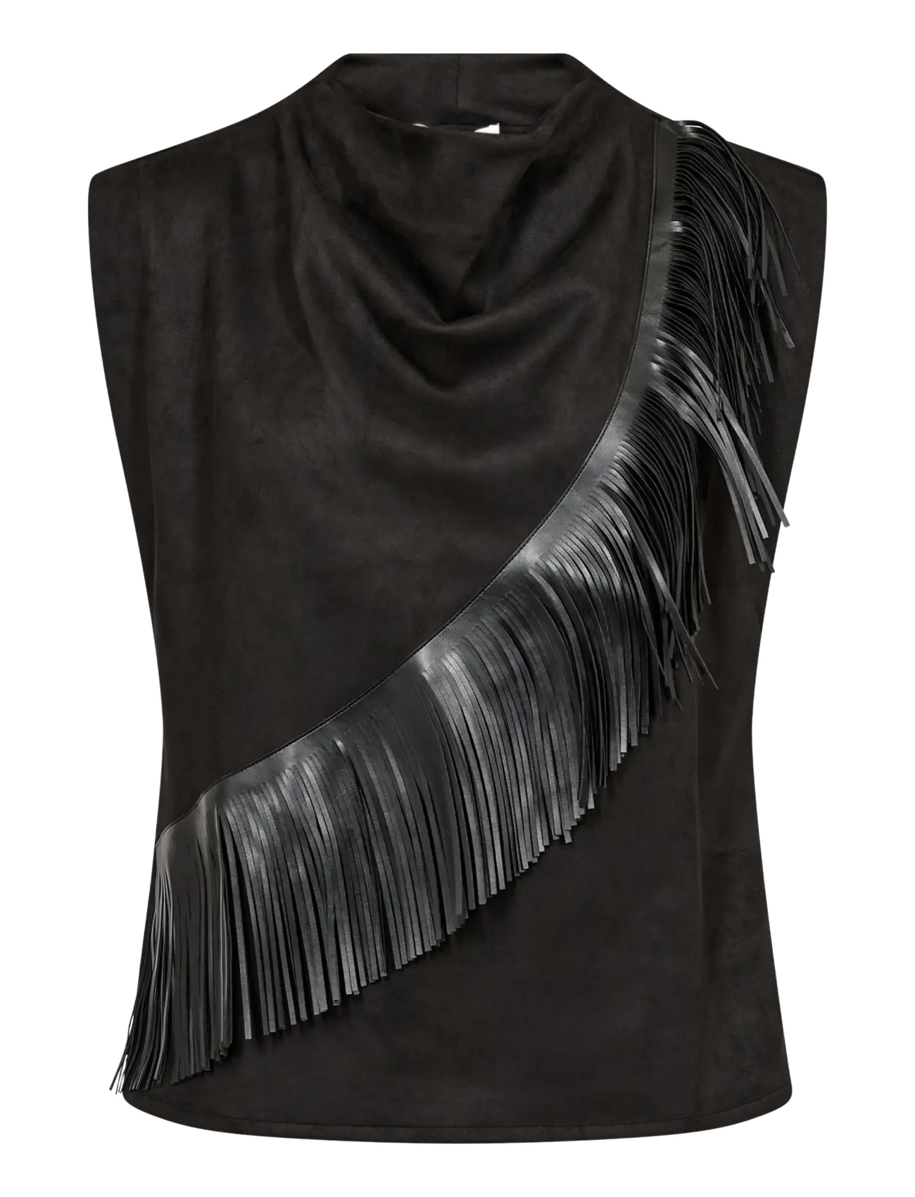 Co' Couture BobbieCC Fringe Pleat Top - Co' Couture - BLACK / black
