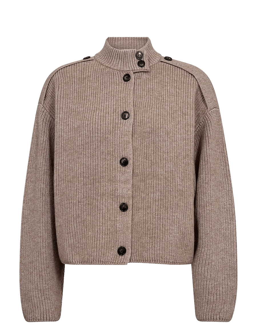 Co' Couture - RowCC Utility Cardigan - koftor - mink - 0