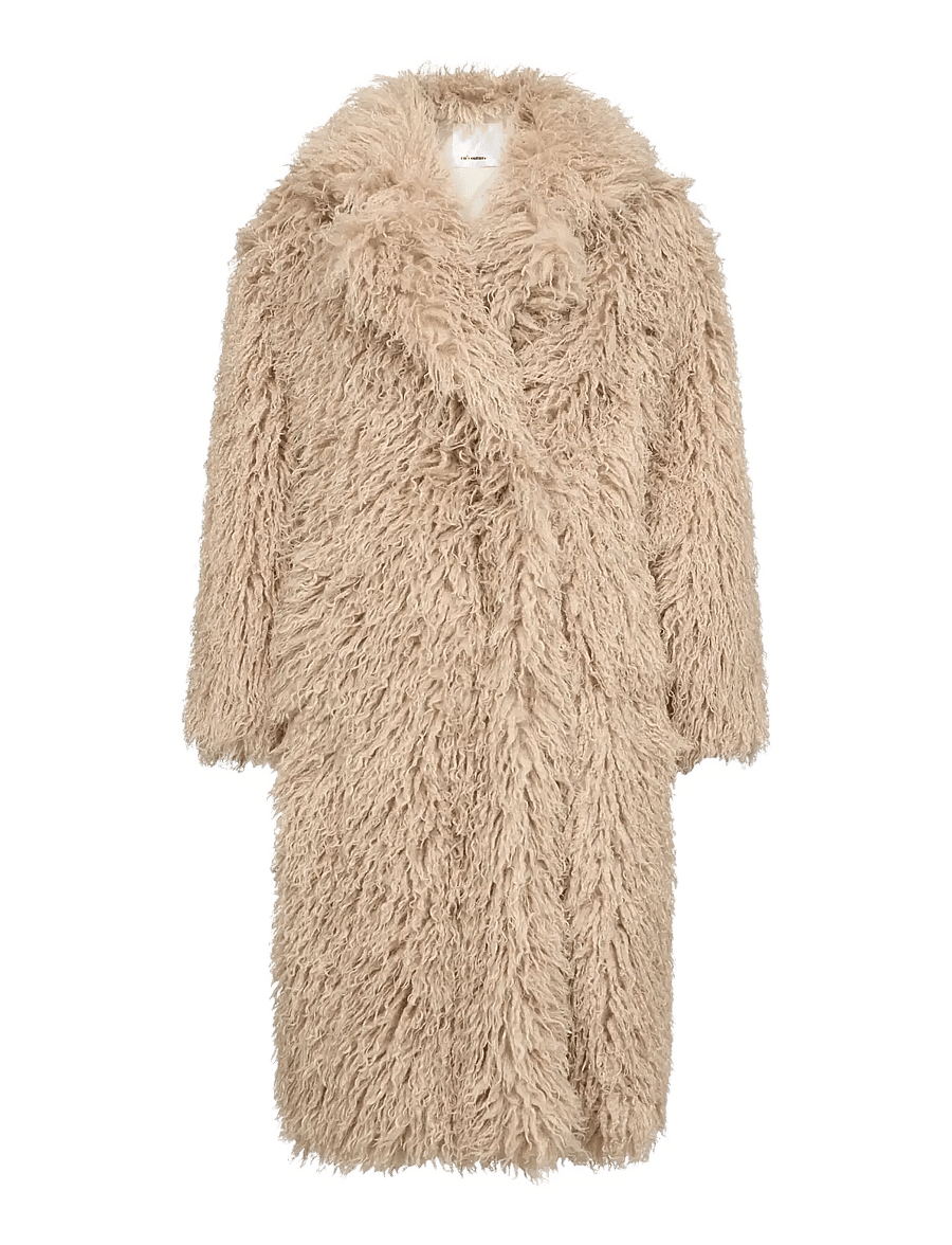 Co' Couture - RakelCC Long Furry Coat - faux fur - bisquit - 1