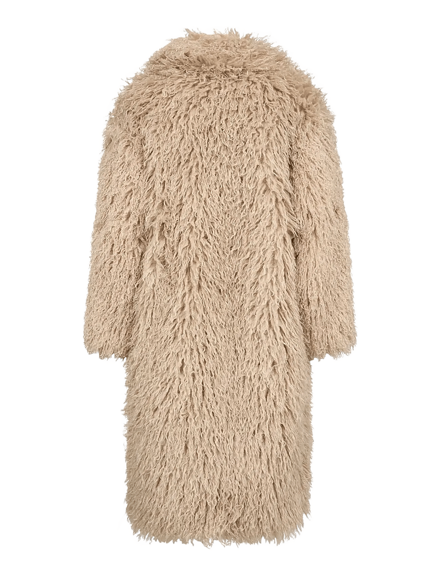 Co' Couture - RakelCC Long Furry Coat - faux fur - bisquit - 2