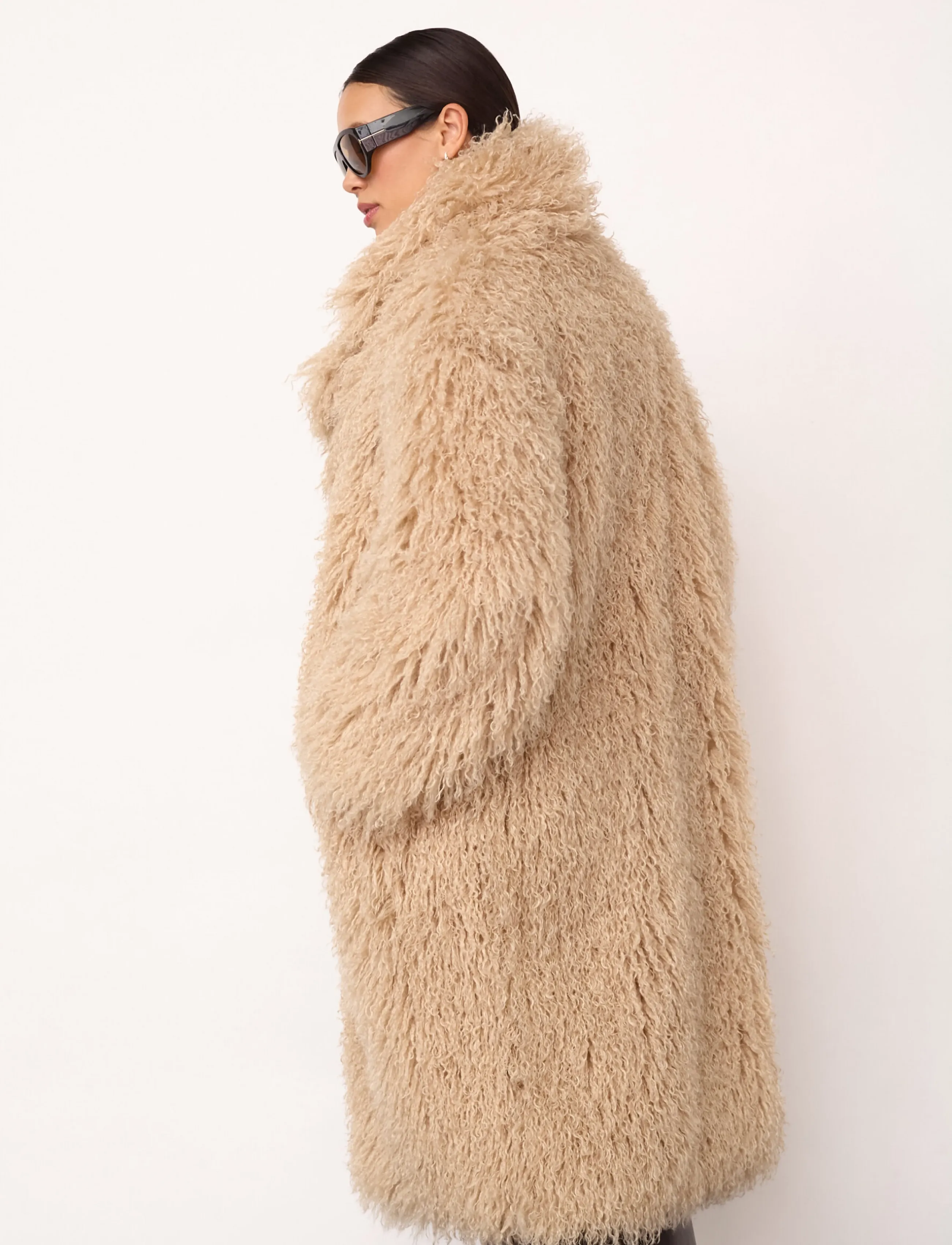 Co' Couture - RakelCC Long Furry Coat - faux fur - bisquit - 5