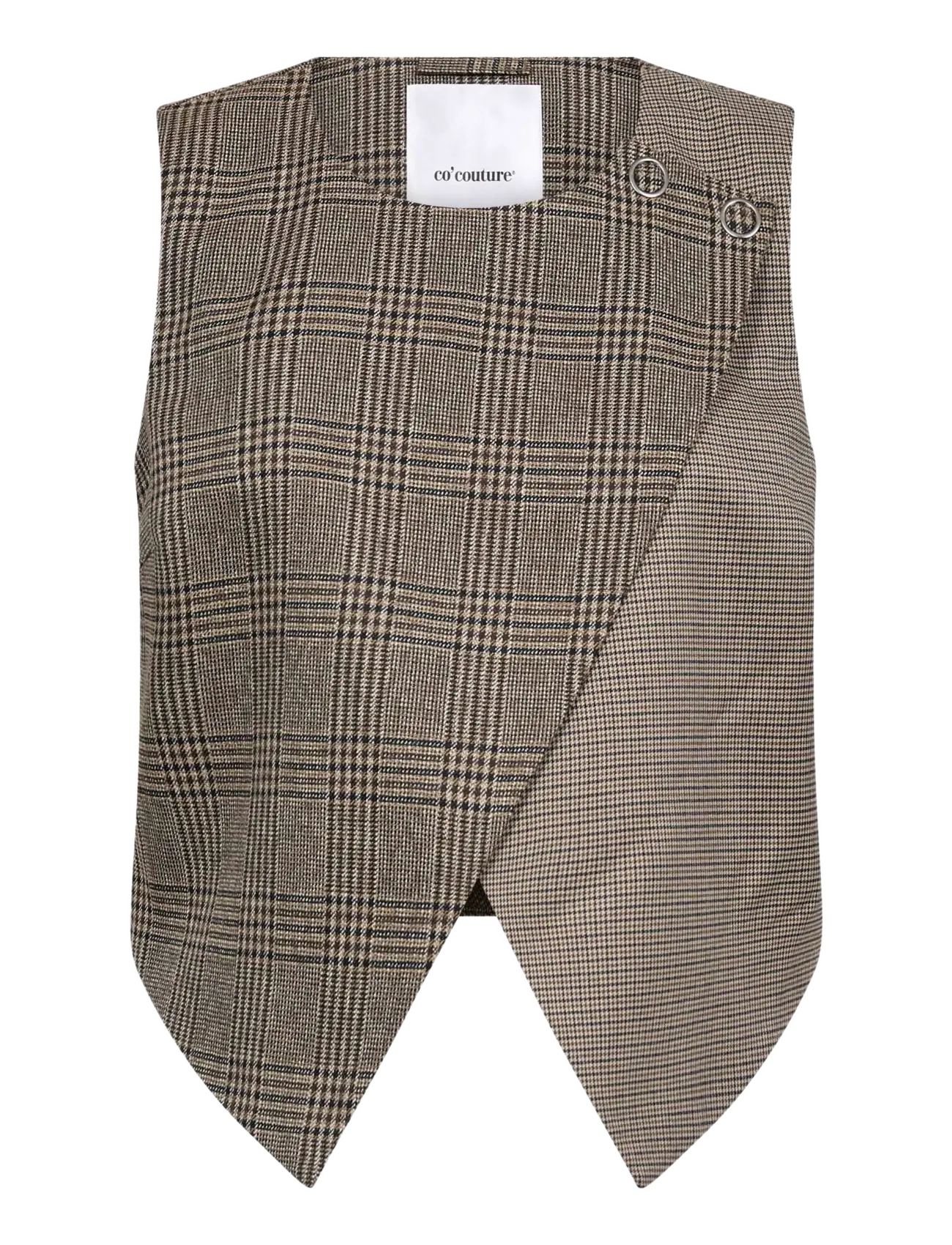 Co' Couture VeyaCC Check Wrap Vest - Westen - BROWN / brown