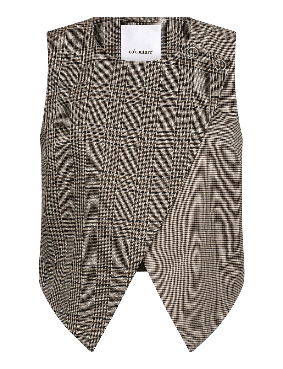 Co' Couture - VeyaCC Check Wrap Vest - westen - brown - 1
