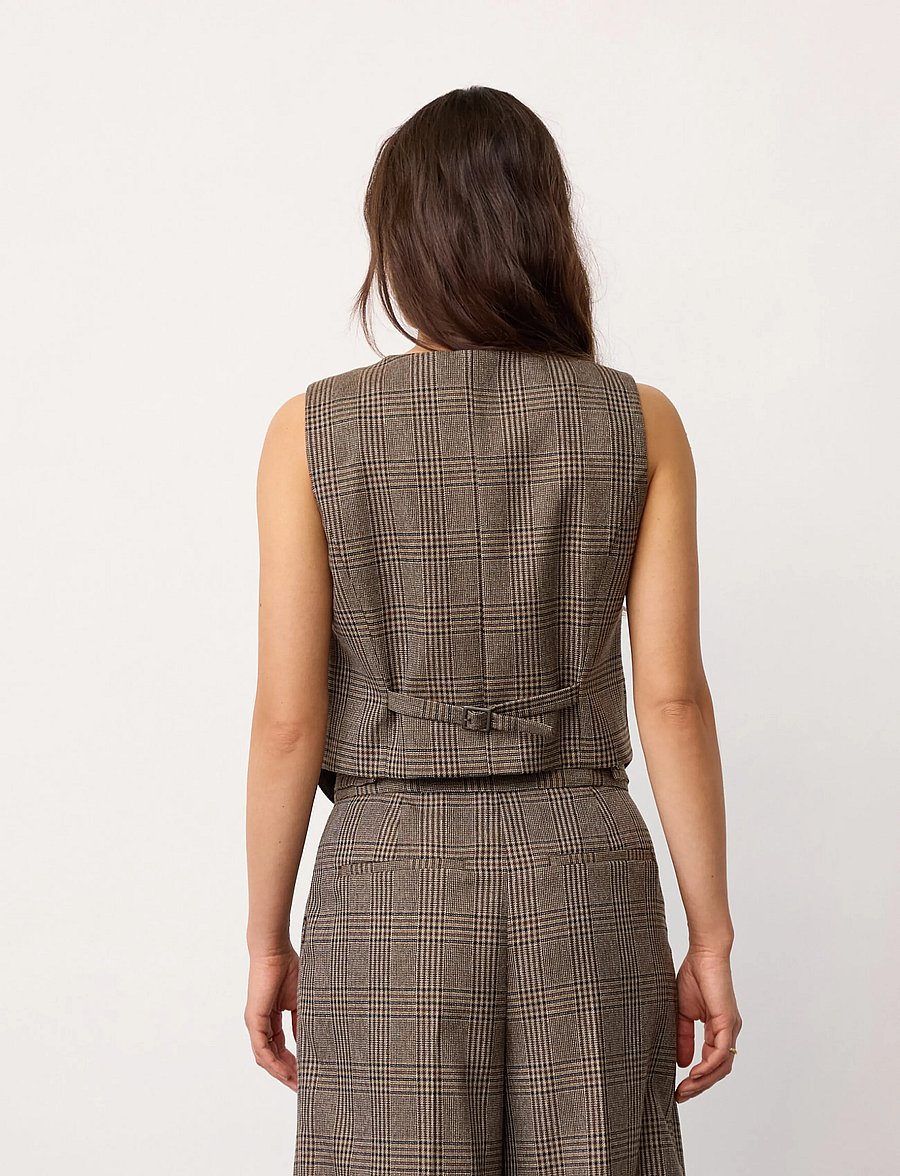 Co' Couture - VeyaCC Check Wrap Vest - westen - brown - 3