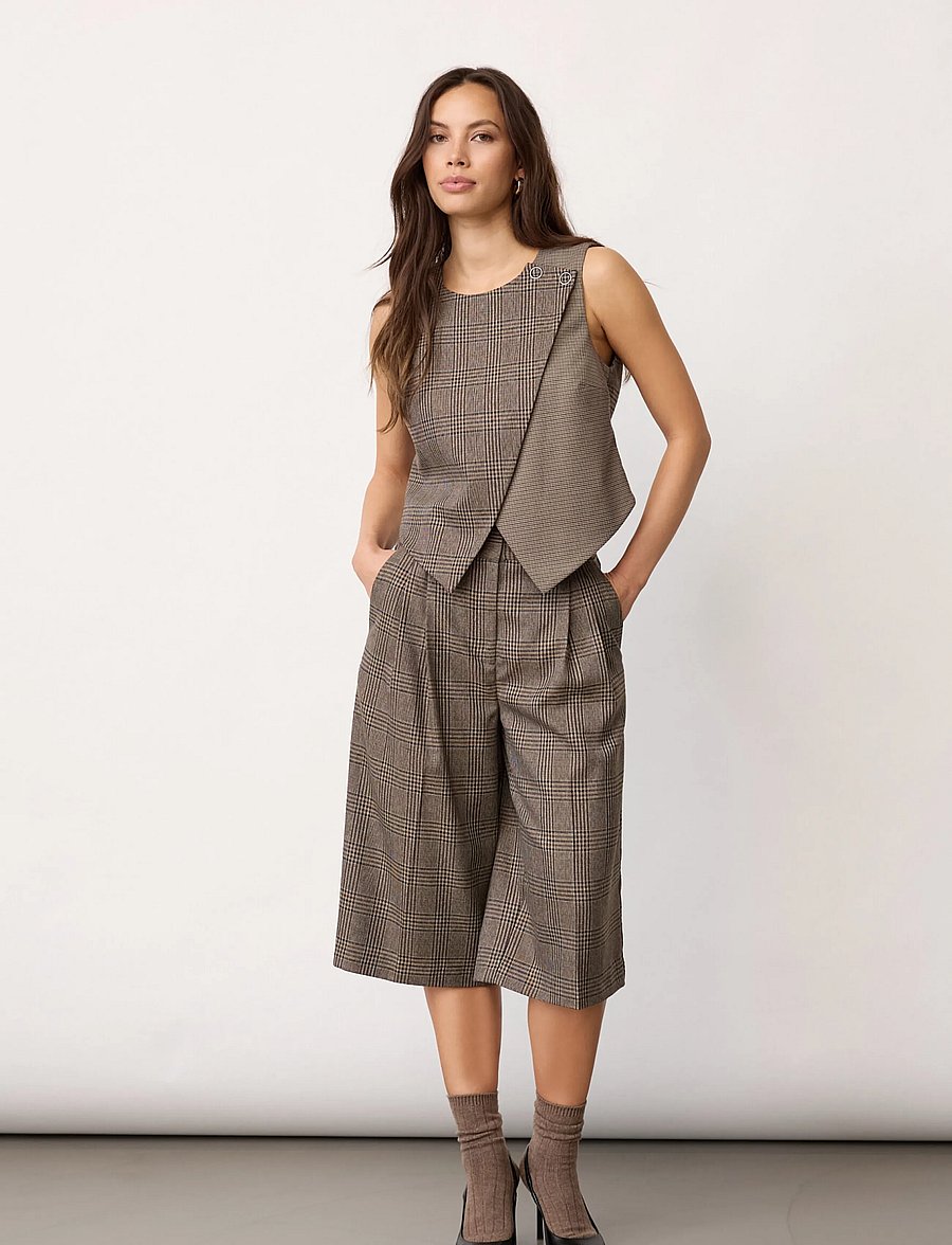 Co' Couture - VeyaCC Check Wrap Vest - westen - brown - 5