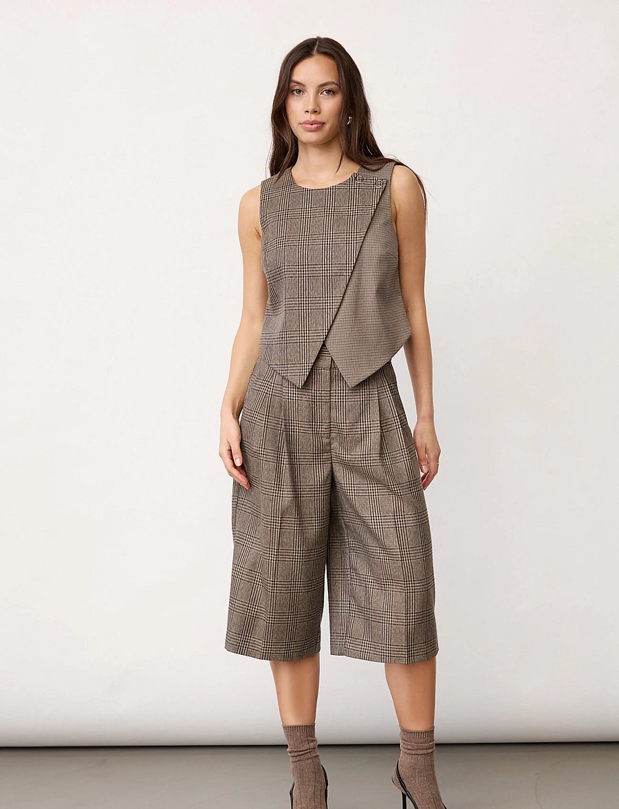 Co' Couture - VeyaCC Check Bermuda - bermudashorts - brown - 3