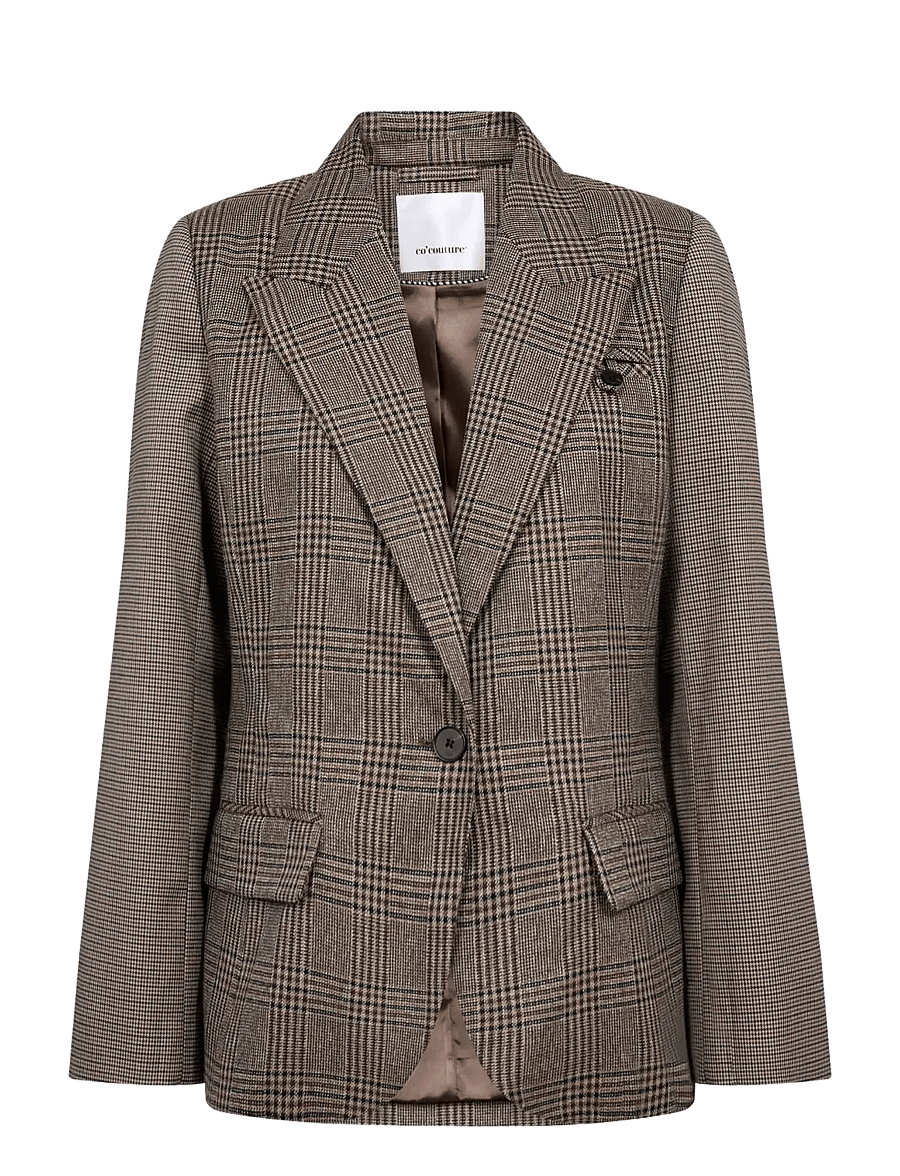 Co' Couture - VeyaCC Check Fitted Blazer - Üherealised pintsakud - brown - 1