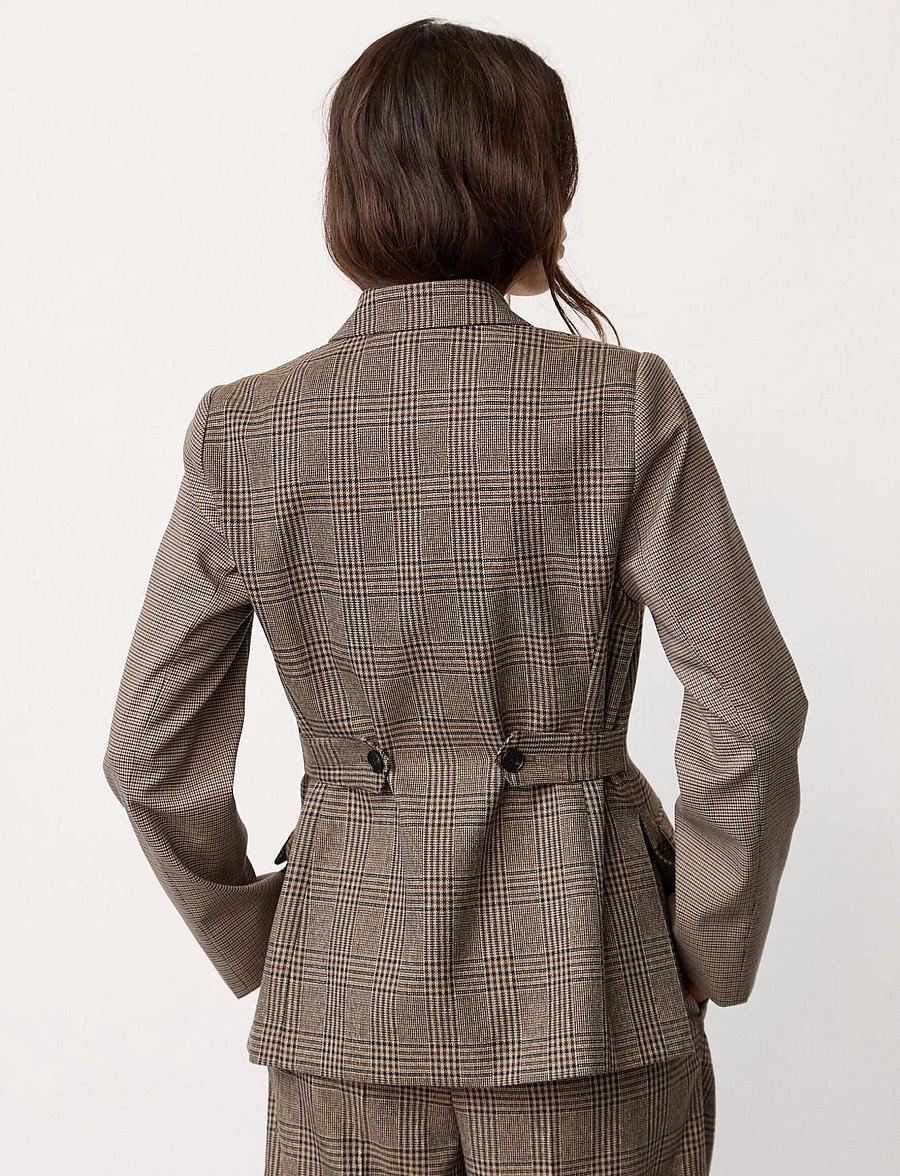 Co' Couture - VeyaCC Check Fitted Blazer - Üherealised pintsakud - brown - 3